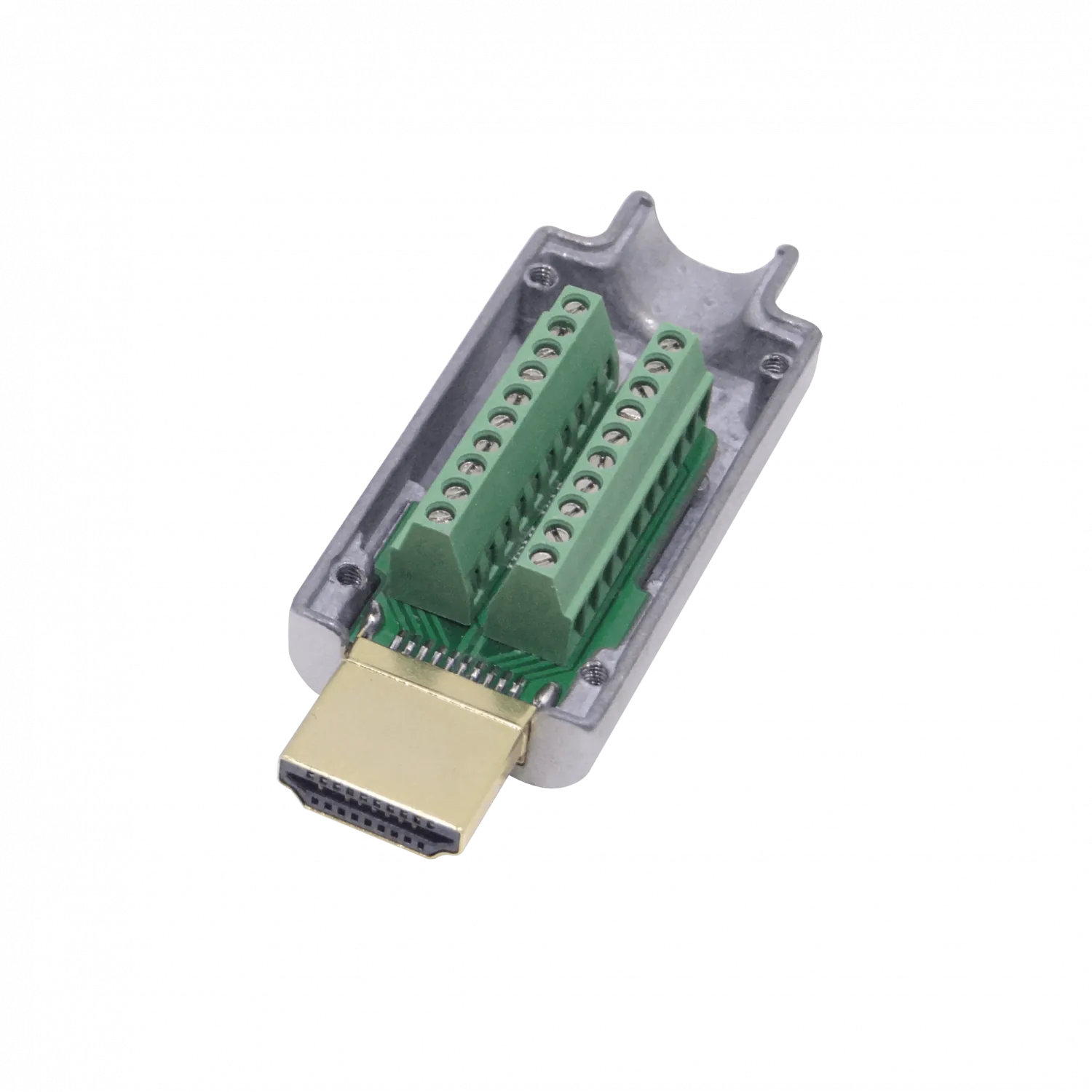 Conector HDMI Macho Blindado Atornillable v2.0, Terminal Volante con Tierra 3