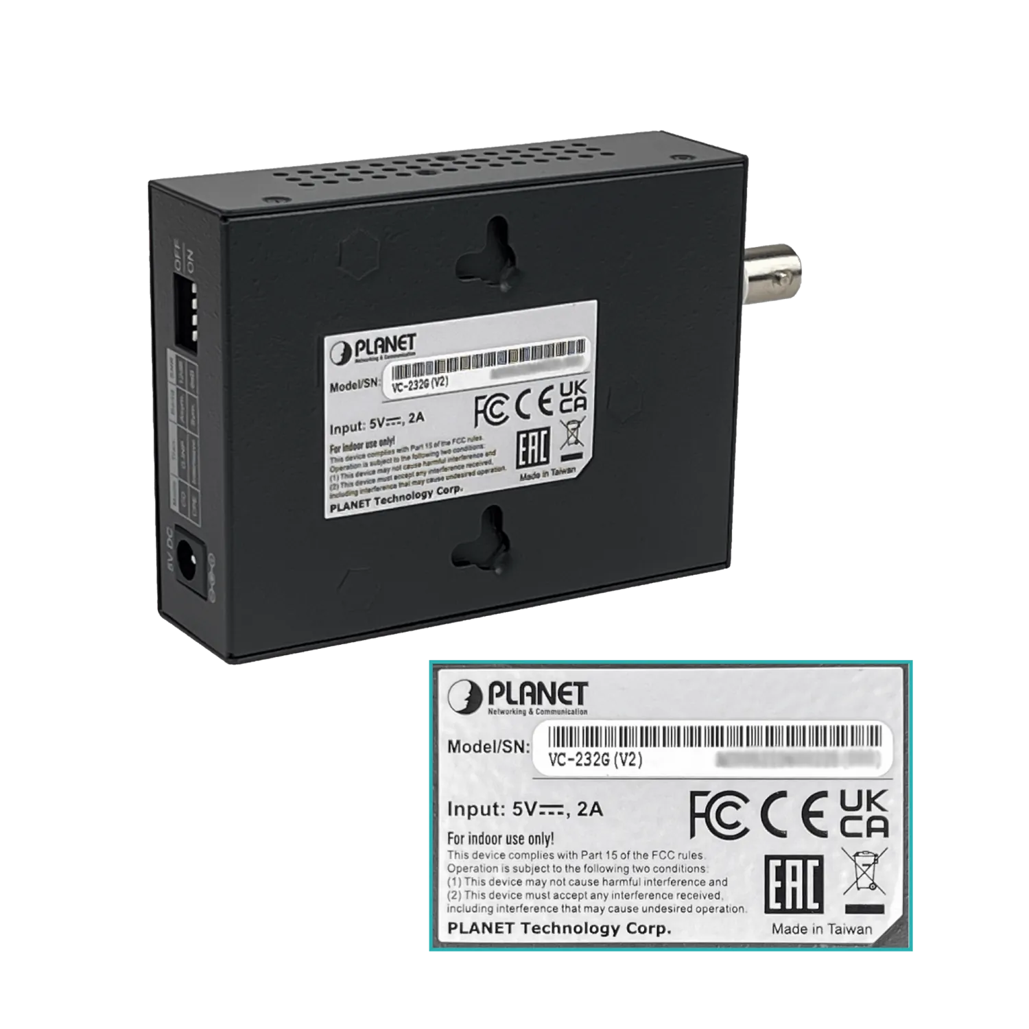 Convertidor Ethernet sobre Coaxial PLANET VC-232G v2 - 300Mbps, 1.4km 3