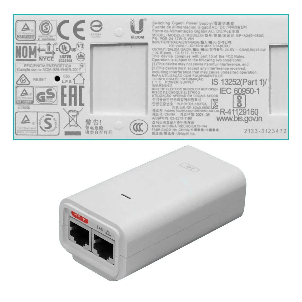 UBIQUITI AC 2,4GHz 13dBi 27dBm 1-1000-RJ45 inc-PoE24V-12W 2x2 NanoBeam 2