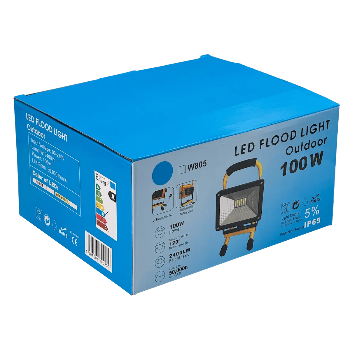 Proyector LED LP100W 100W Luz Blanca IP65 con Batería Recargable 2