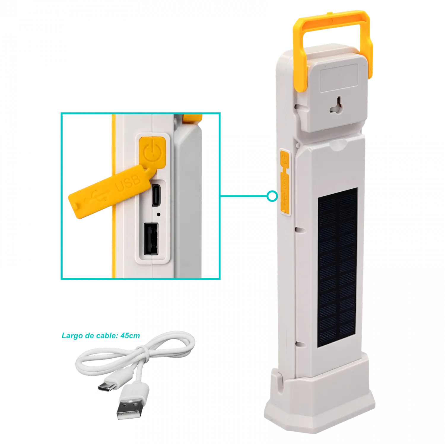 Lámpara de Emergencia EL125 125-LED 100Wh Recargable USB-C 2