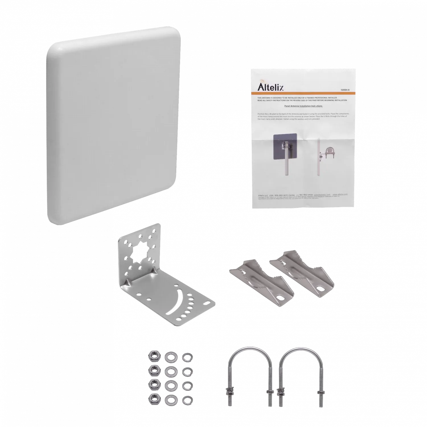 Antena Panel DualPol ALTELIX AP3437G18M2-NF 3,4-3,7GHz 18dBi 15x15° 2x2 N-Hembra 307x307mm 4