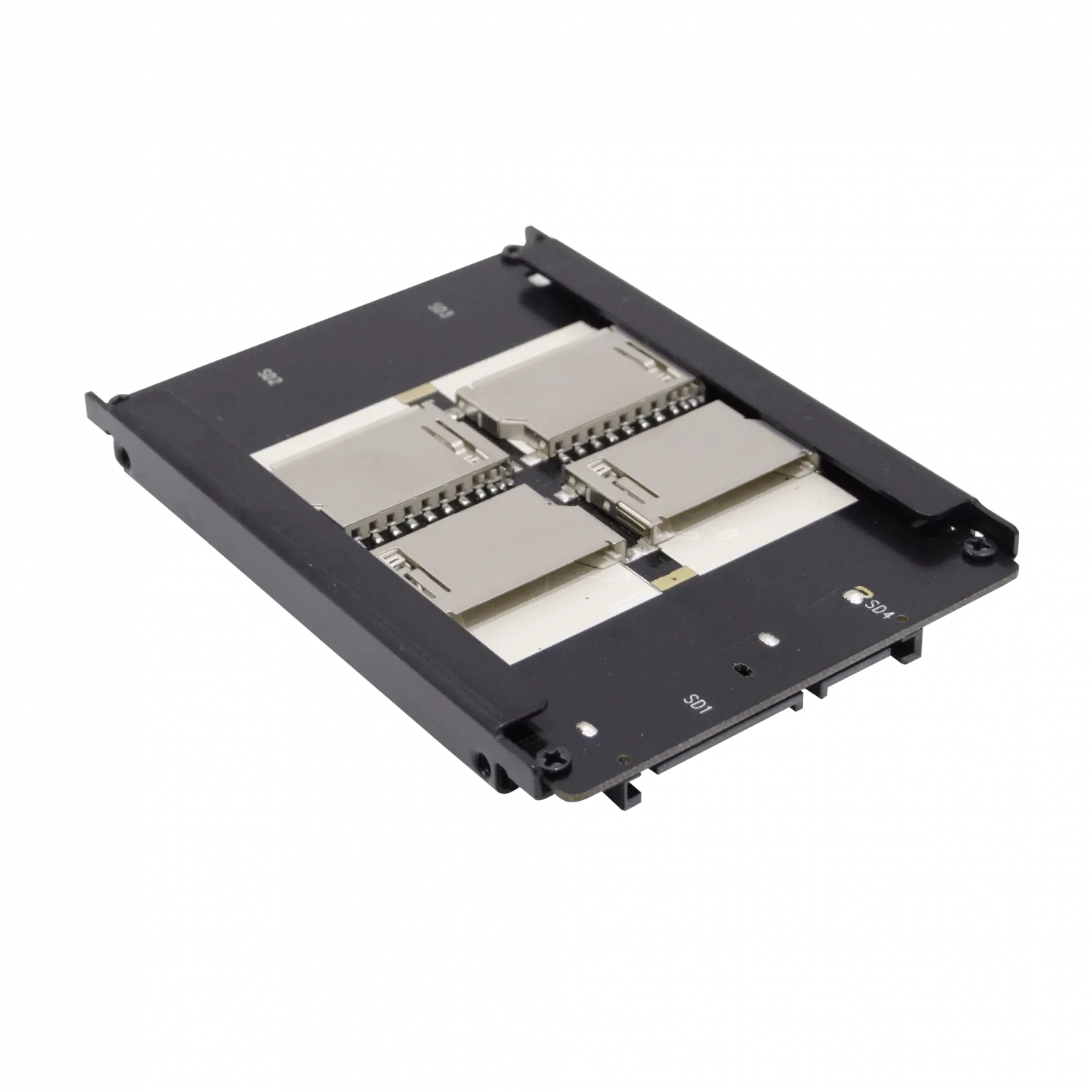Adaptador 4-SD a 1-SATA-2.5 7+15 emula-Disco-Duro 7mm max-4x128GB 2