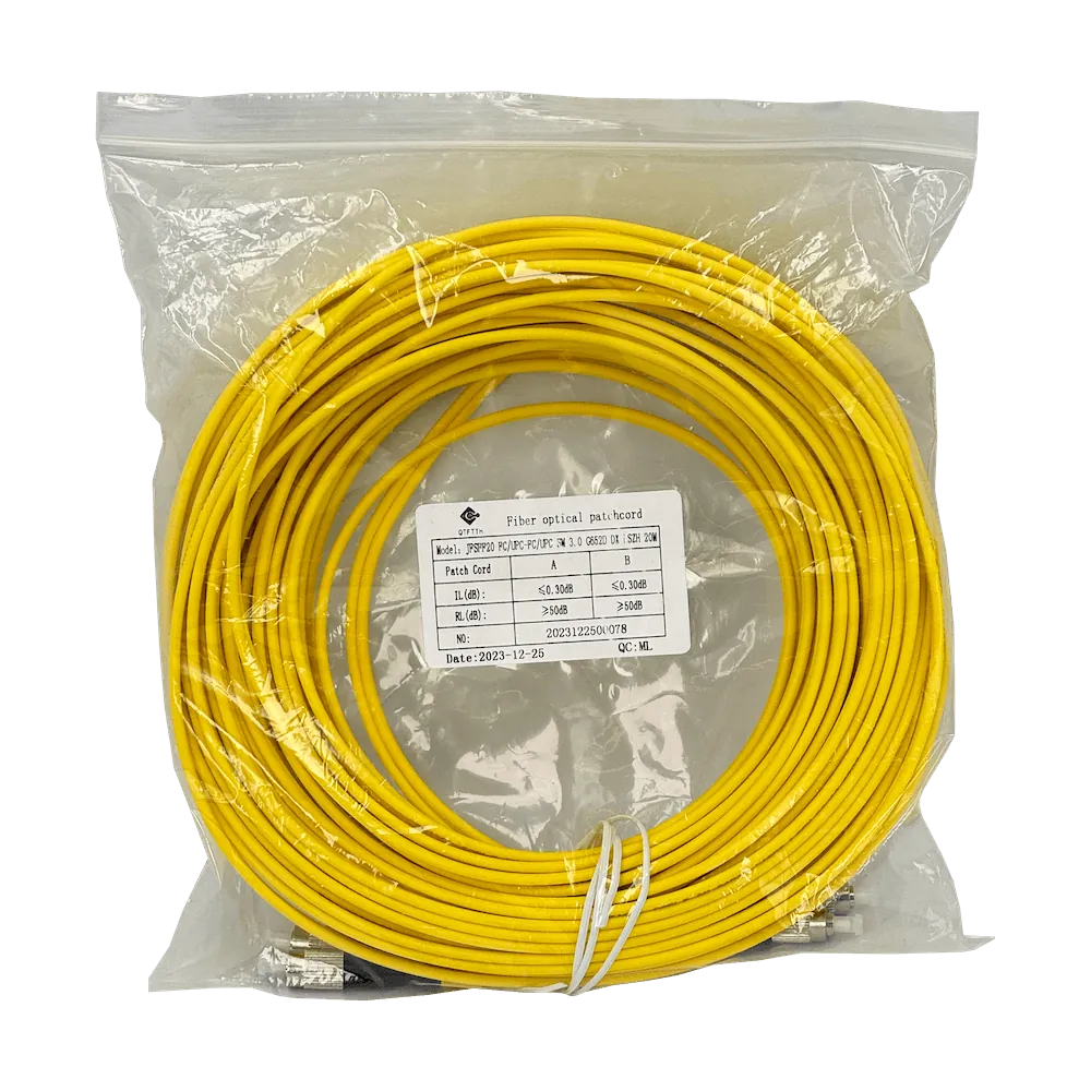 20mt FC/UPC-FC/UPC MonoModo SM Duplex Jumper Cable Fibra 9/125um 3mm 3
