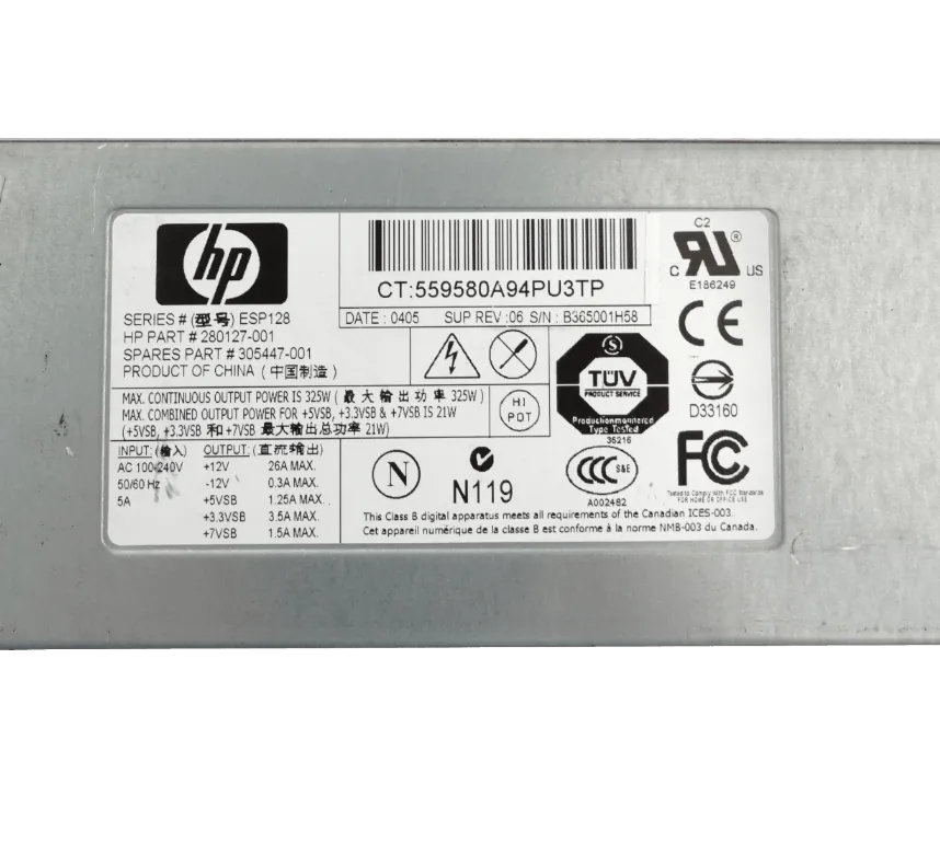 HP 325W Fuente Poder para Servidor DL360 G3 2