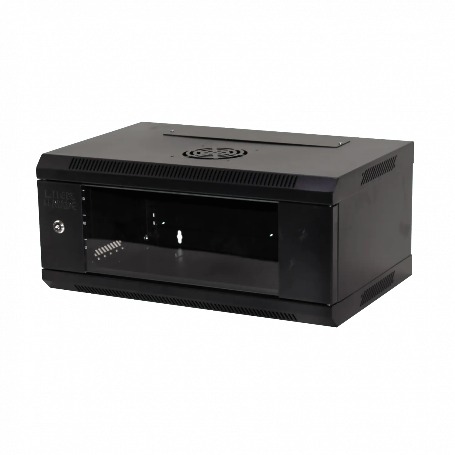 Lateral Fijo LINKMADE RK04-3C 4U Fondo 35cm Rack Pared Mural Negro 6