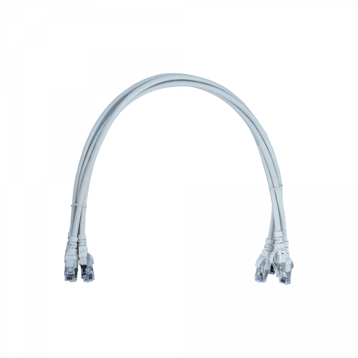 Pack x4 Cable Patch LINKMADE Cat6a U/FTP 0.5mt Blanco LSZH Inyectado Multifilar 2