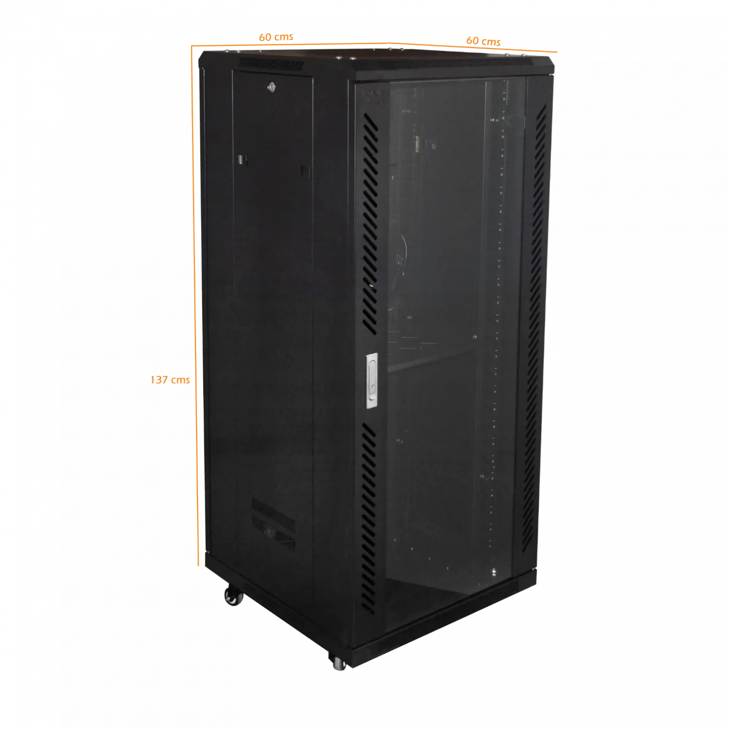 LINKMADE Vidrio 27U 600mm 60cm-Fondo Rack Turbina-PDU-Bandeja Negro 5
