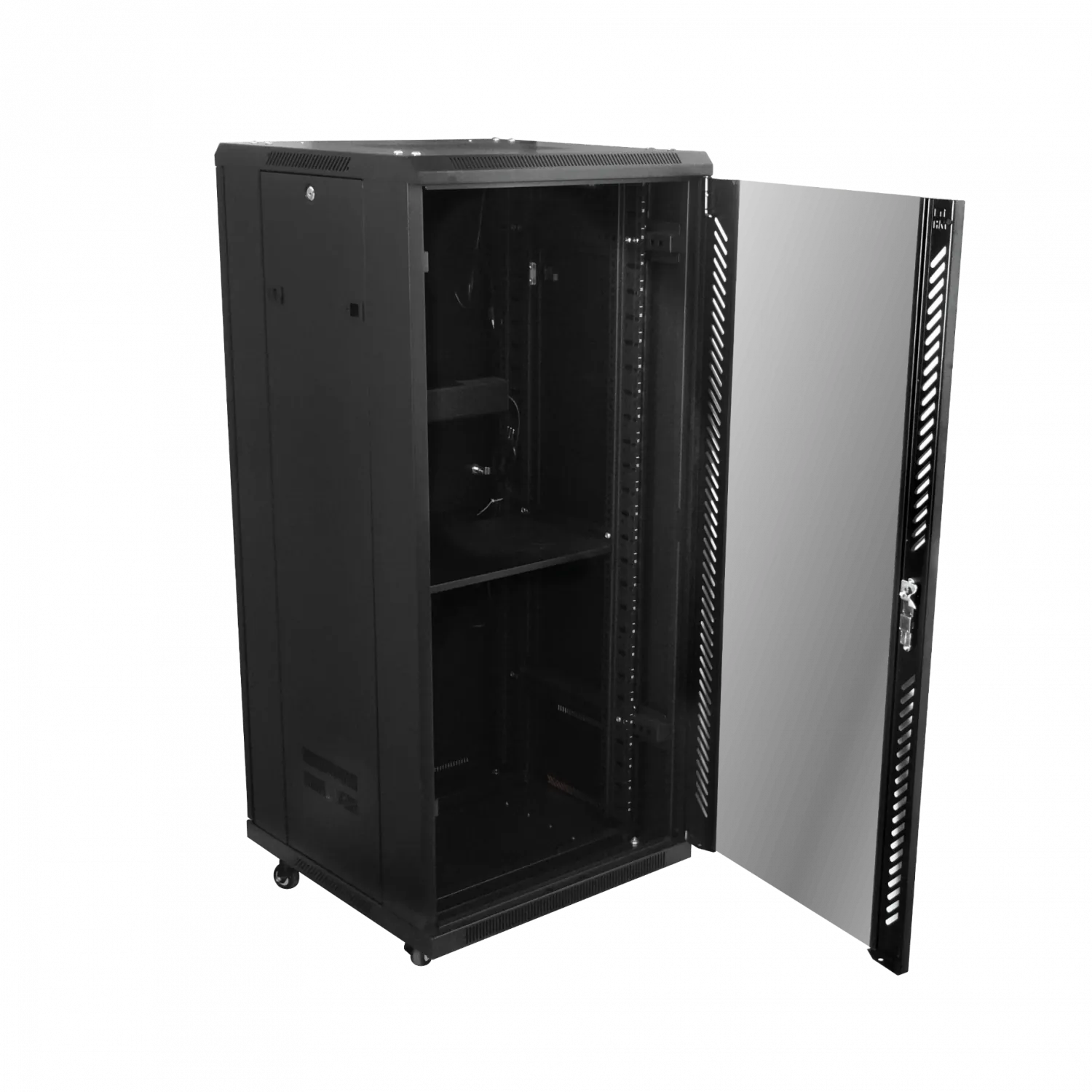 LINKMADE Vidrio 27U 600mm 60cm-Fondo Rack Turbina-PDU-Bandeja Negro 7
