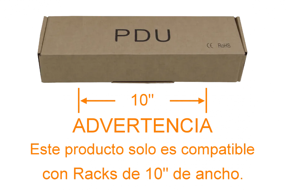 PDU 10A con 6 Enchufes Hembra C13, 1 Enchufe Macho C14, Rack 10