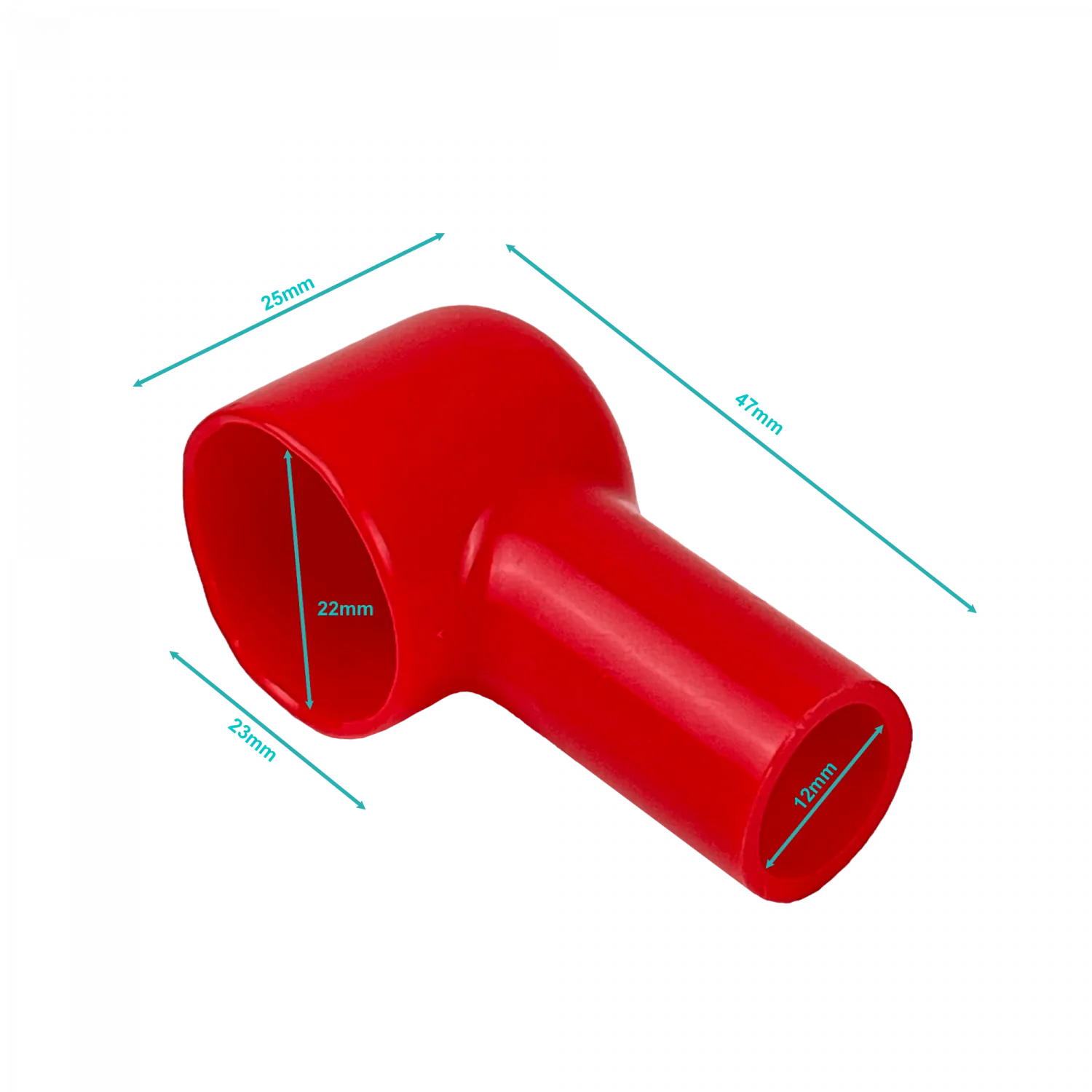 Rojo 47x25x23mm Protector Cuadrado Aislante para Bateria 2