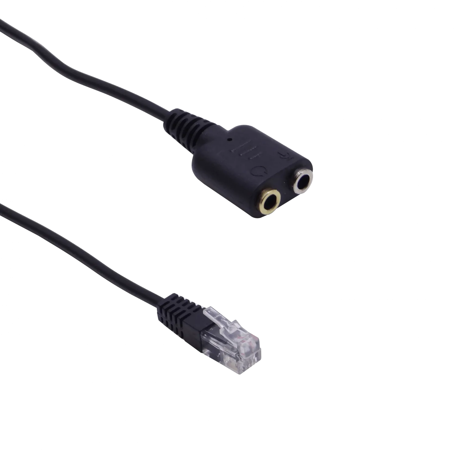 RJ9-Macho a 2x3,5mm-Hembra Mic/Audif Cable 25cm para Auricular 3.5mm 2