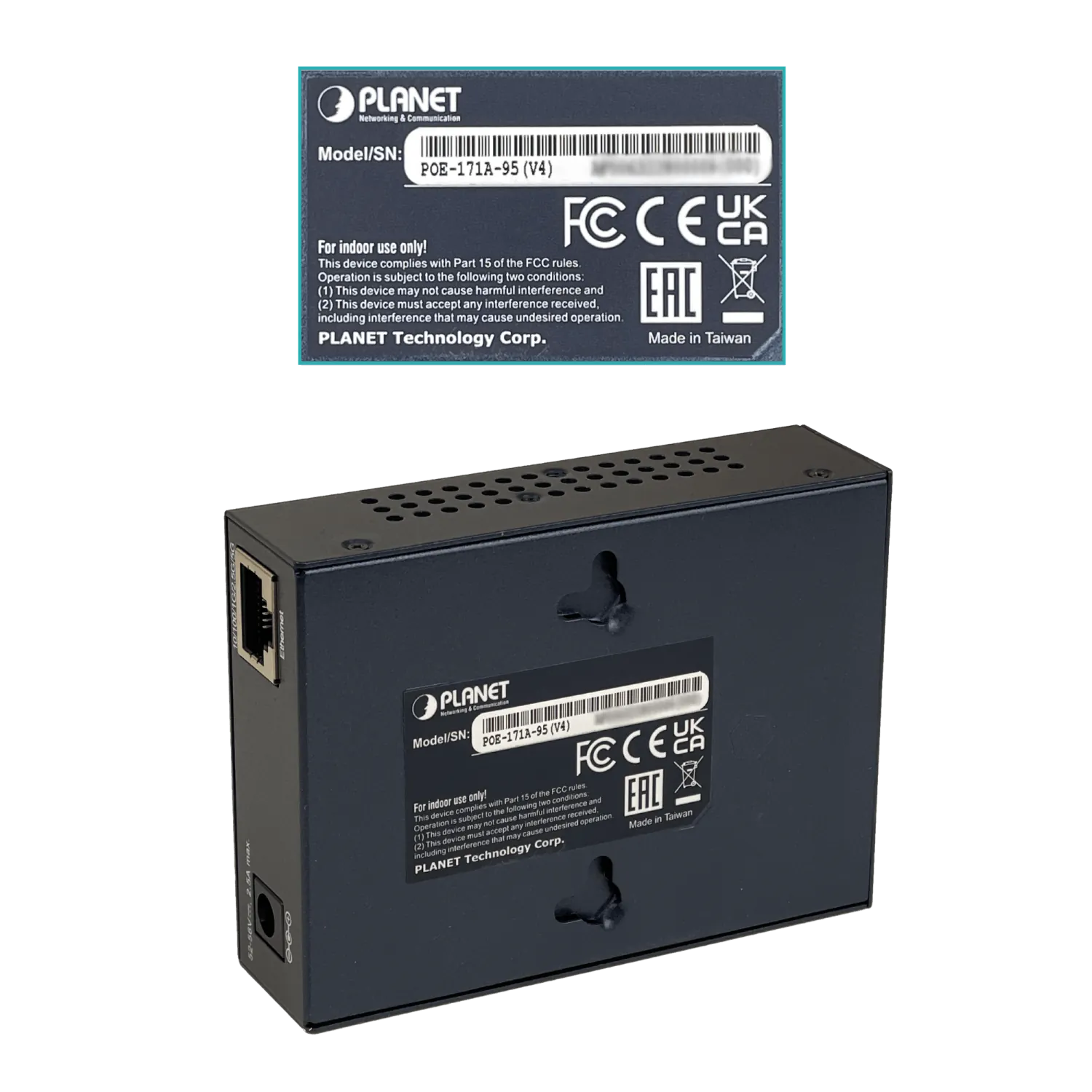Inyector PoE Planet POE-171A-95, 95W, Soporte 802.3bt, 54V Conectividad Gigabit  4