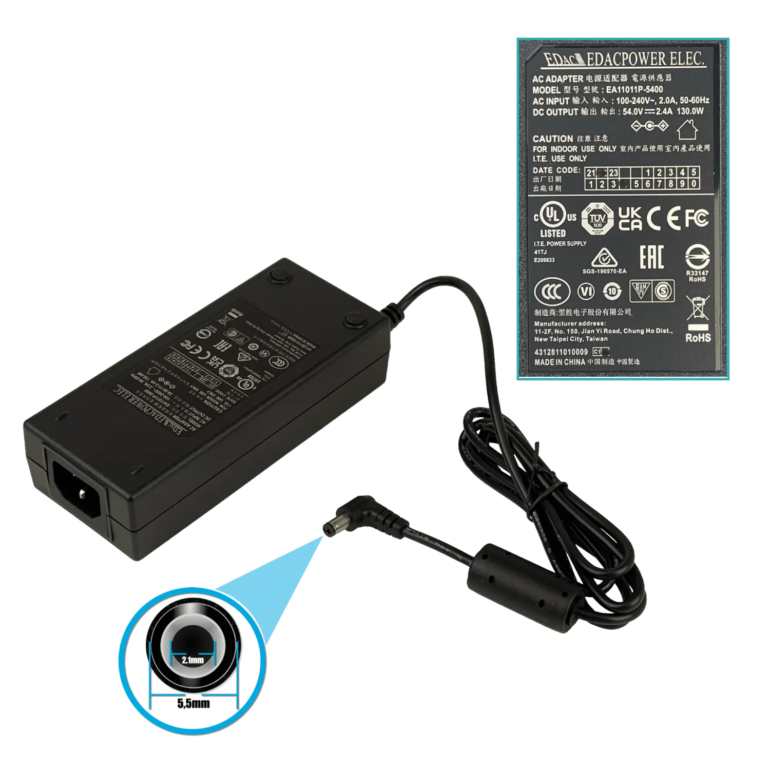 Inyector PoE Planet POE-171A-95, 95W, Soporte 802.3bt, 54V Conectividad Gigabit  7