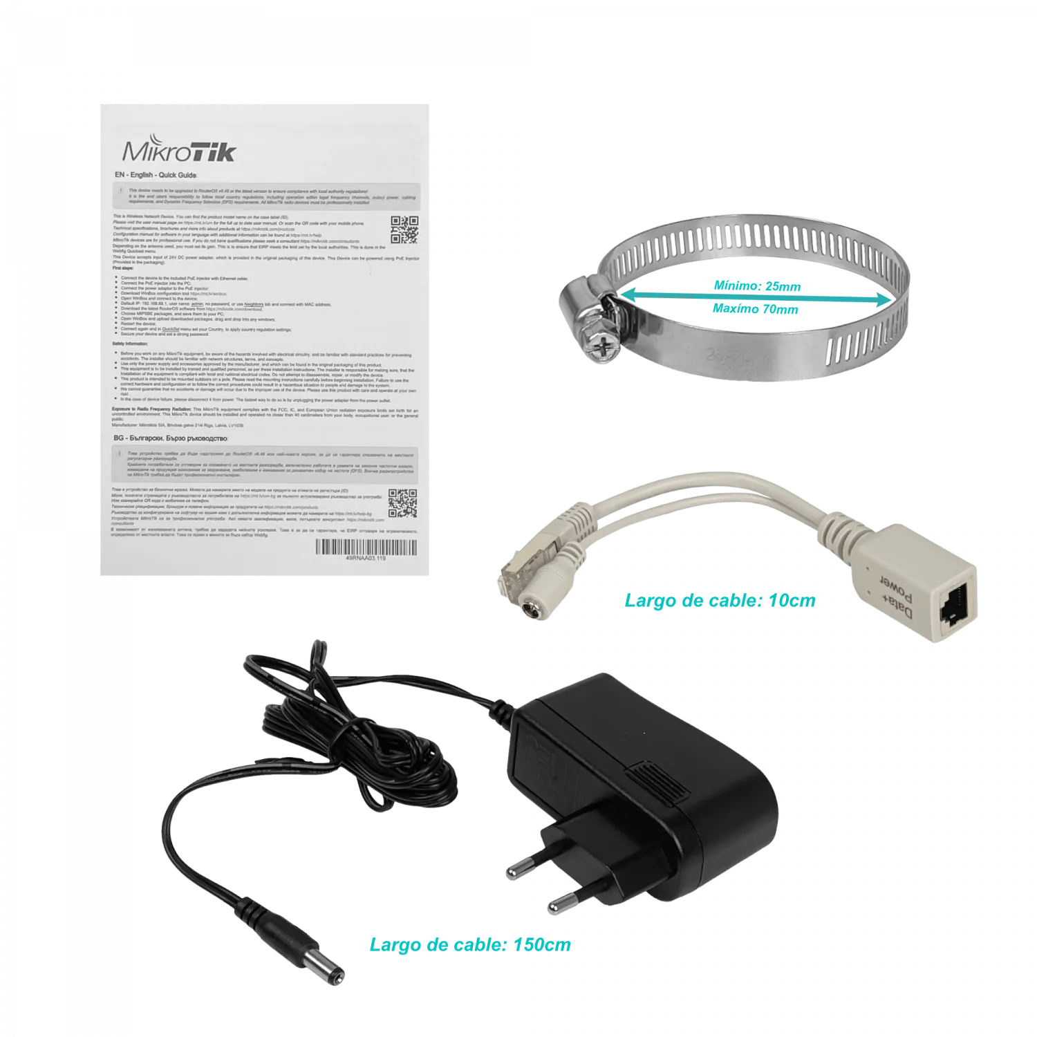 Antena MikroTik SXTSQ-LITE2 10dBi 2.4GHz 30dBm 64MB 650MHz L3 129x129mm 6