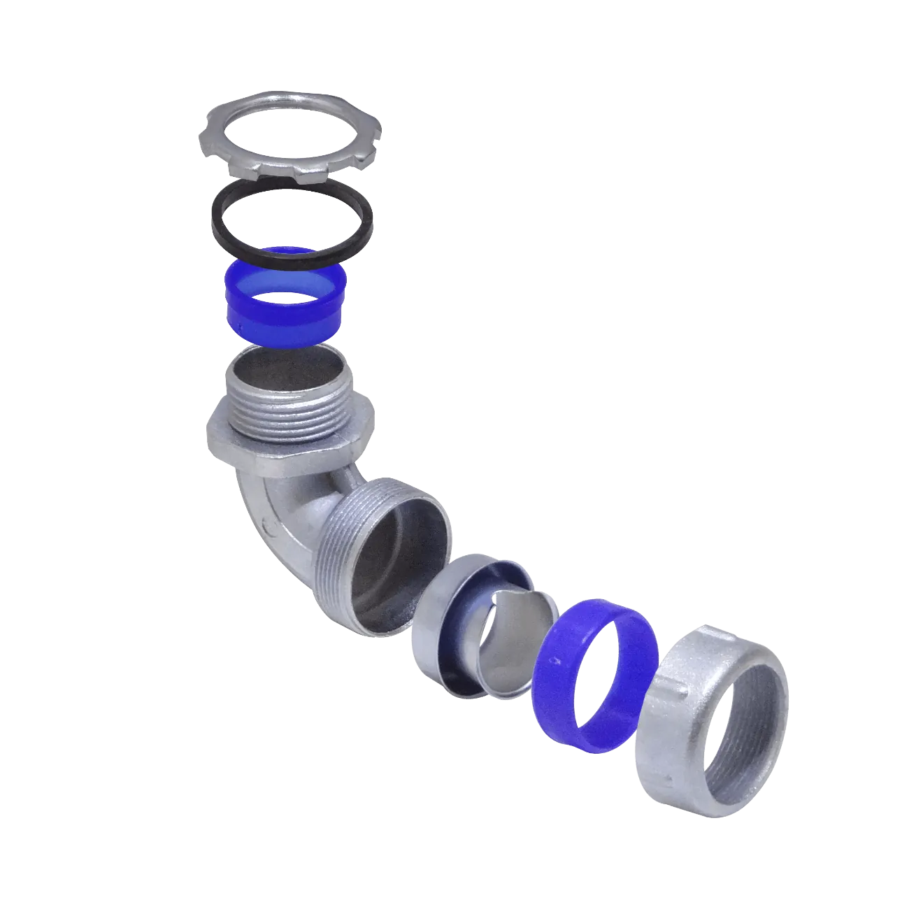 Metalico 1-Pulg Codo Prensa Estopa para Flexible Aislacion IP65 4