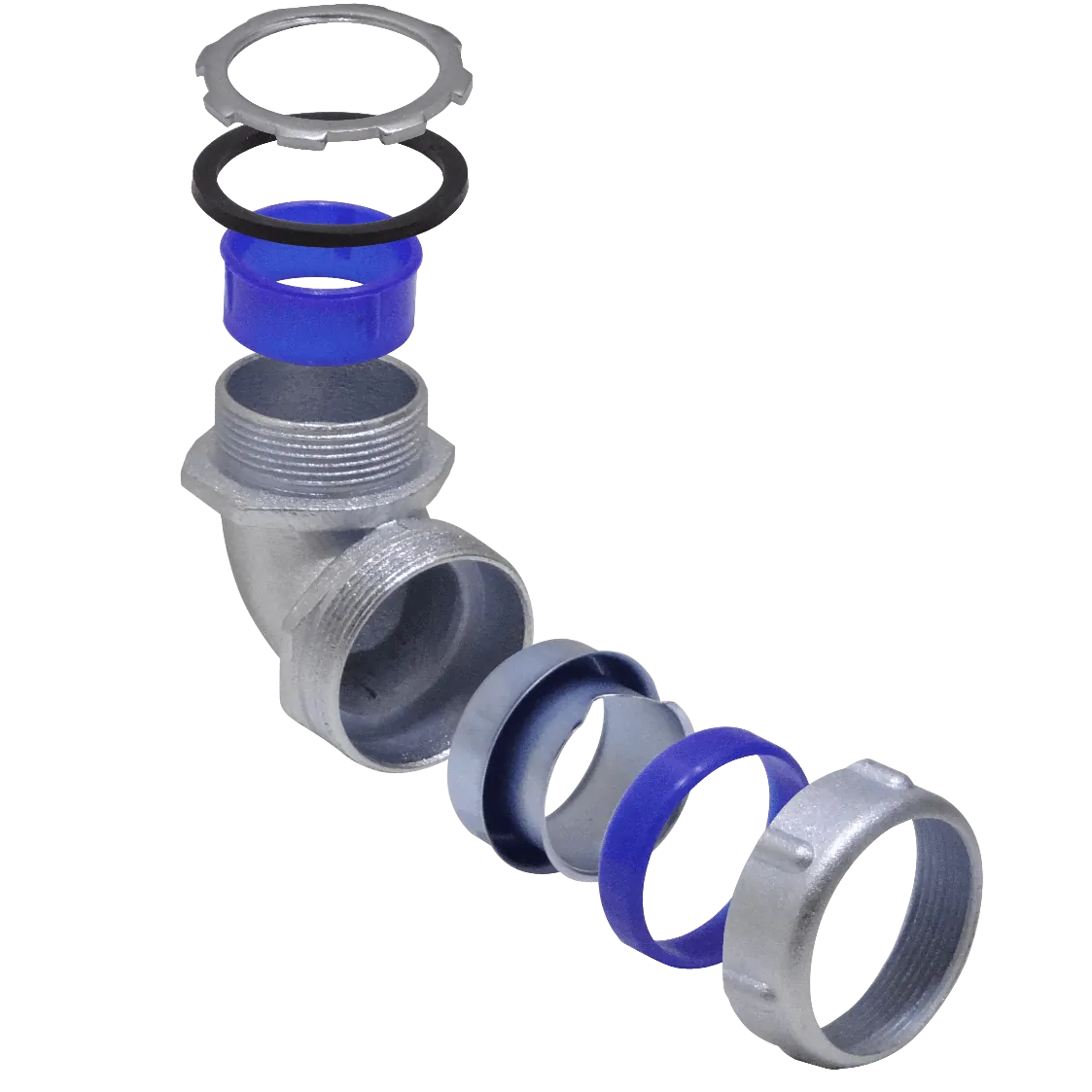Metalico 1-1/2-Pulg Codo Prensa Estopa para Flexible Aislacion IP65 3