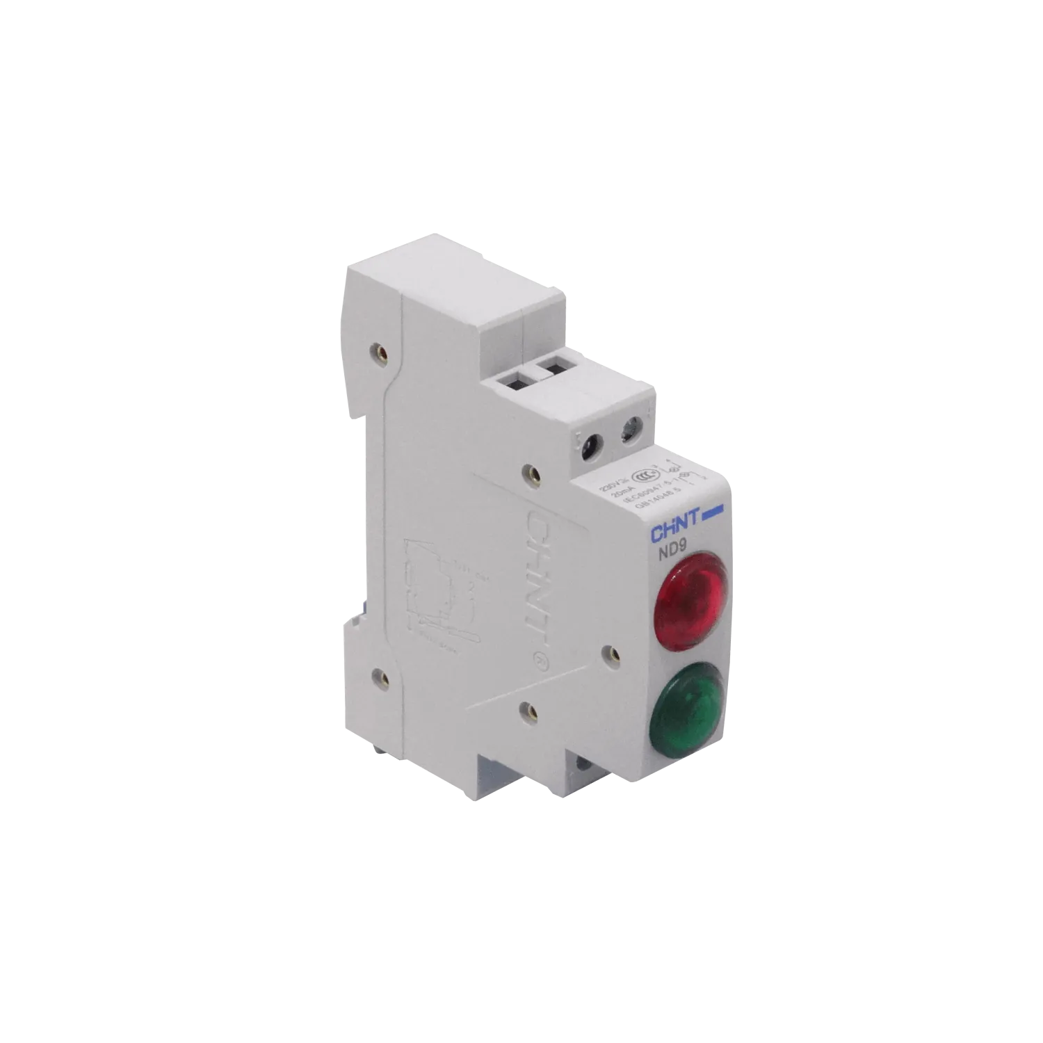 CHINT Verde/Rojo Luz Piloto LED 230VAC 20mA 4-pin para Riel Din 2
