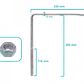Abrazadera para Poste 1/2 BT, 235x255x12x115mm, Tuercas 19mm - Miniatura 2