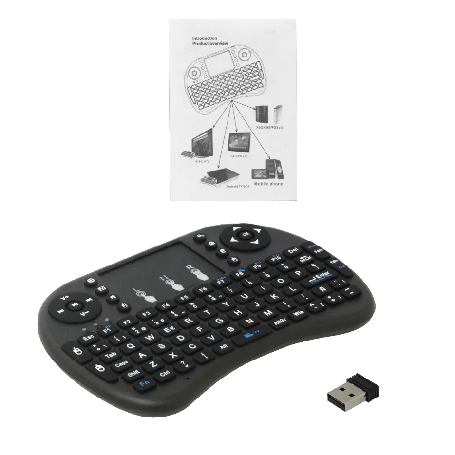 Mini Teclado Inalámbrico 2.4GHz con Touchpad - USB, Portátil, BL-5C (Requiere 2 pilas AAA) 2