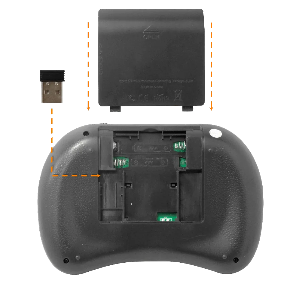 Mini Teclado Inalámbrico 2.4GHz con Touchpad - USB, Portátil, BL-5C (Requiere 2 pilas AAA) 3