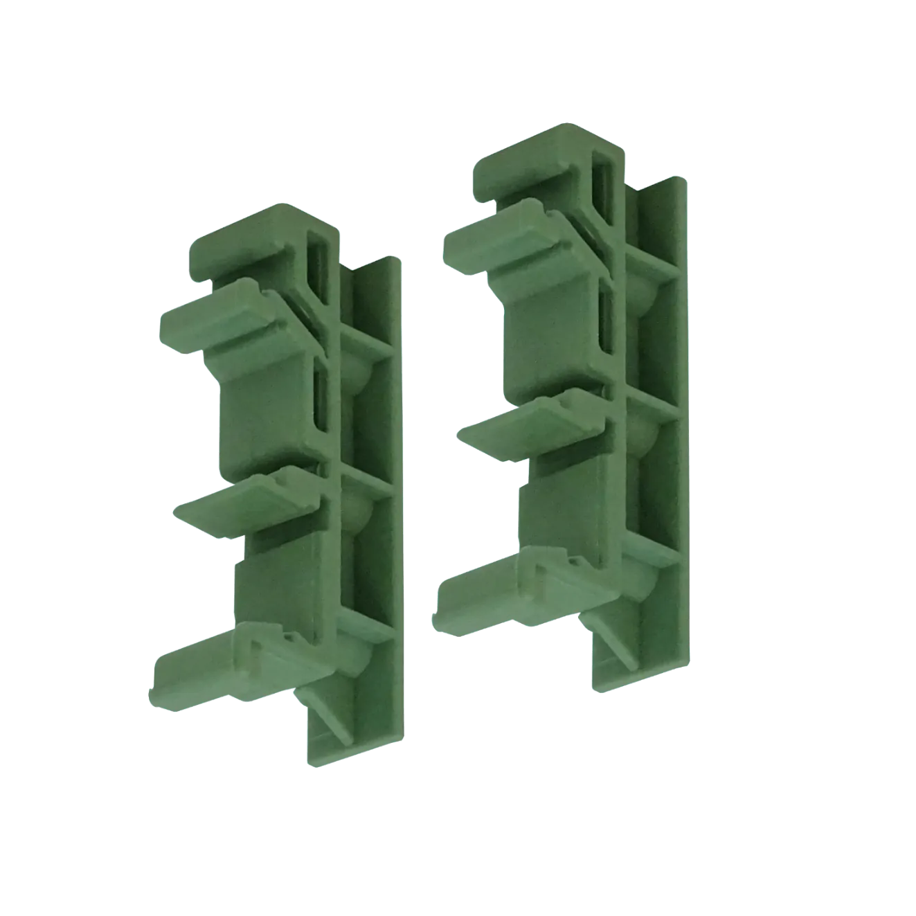 Verde 25mm Par Adaptadors Plasticos inc-torn Montaje Circuito Riel DIN 2