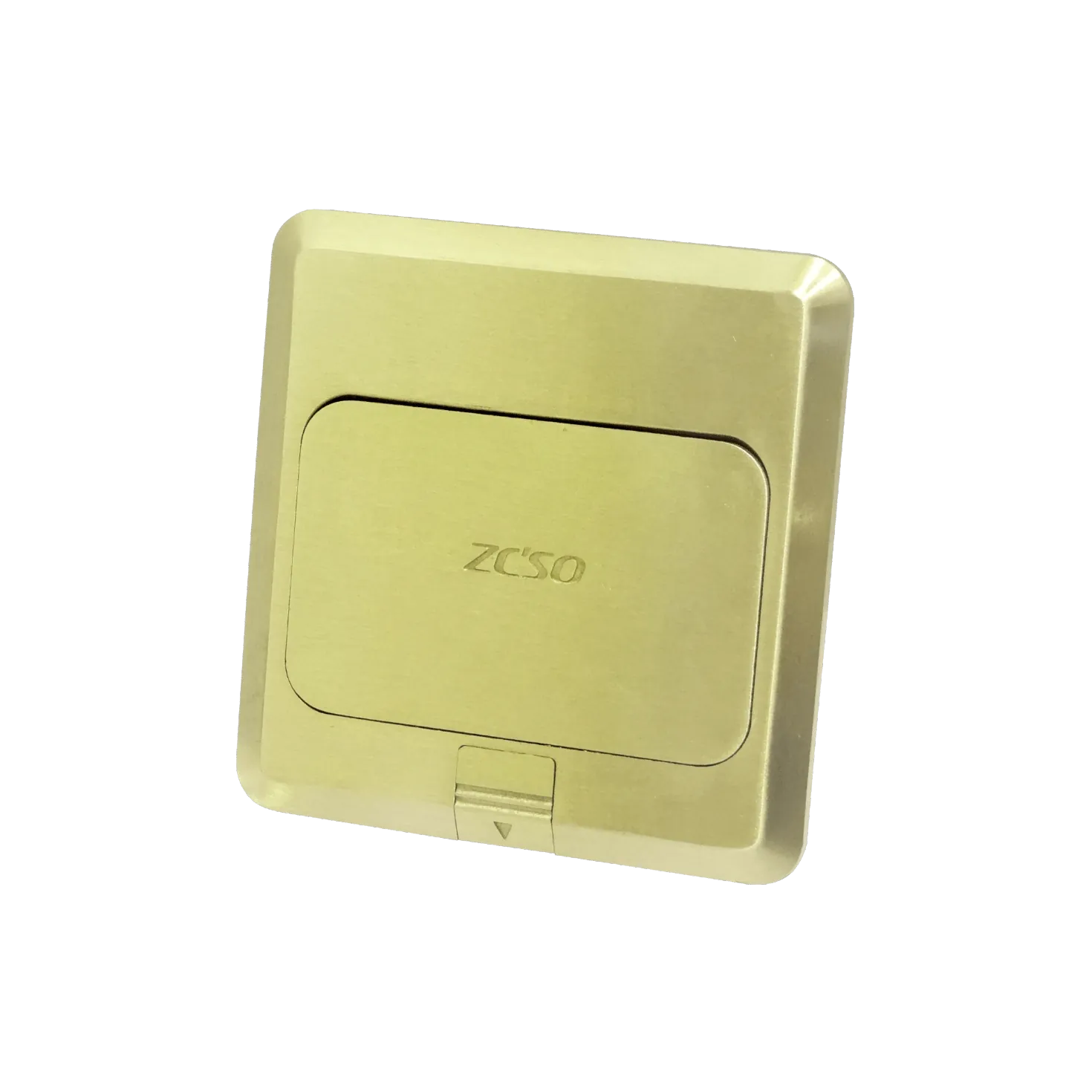 Caja de Piso RST-6P 6-RJ45 Hembra Abatible Metálica 100x100x55mm con Tapa 120x120mm 7