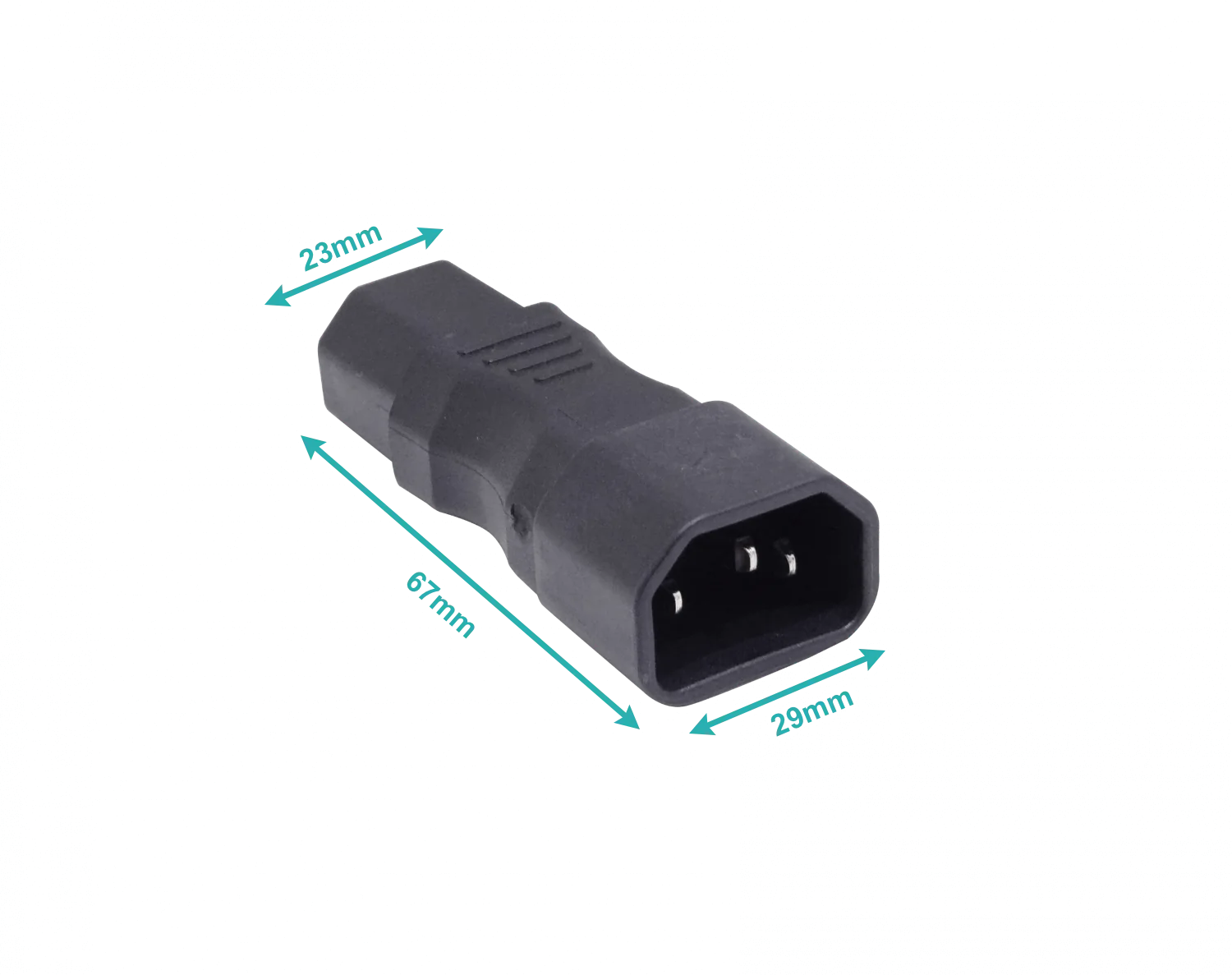 Hembra-C15 Macho-C14 Recto Adaptador Electrico 10A 250V WA-0162 2