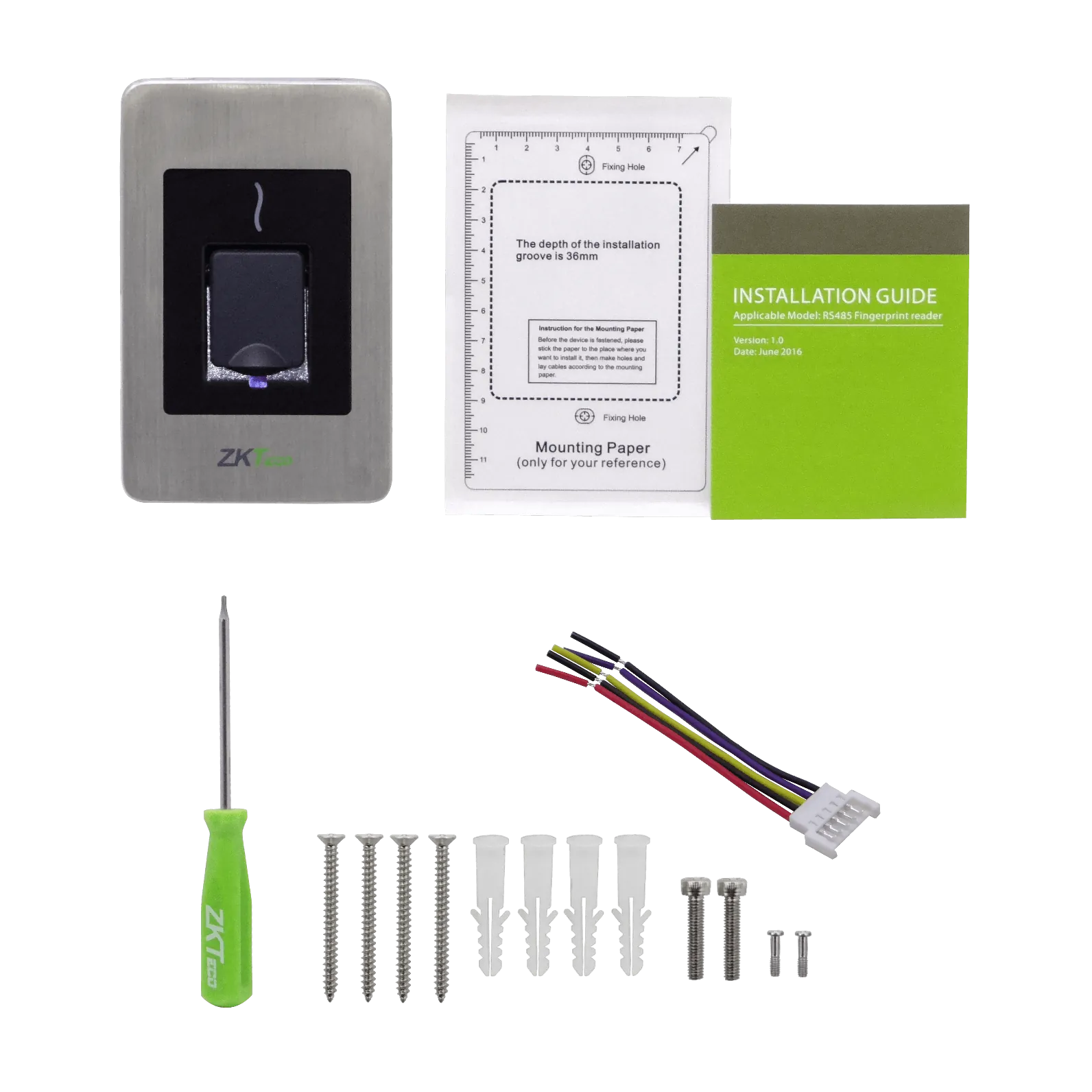 Lector de Huella ZKTeco FR1500S - IP65, RS485, Requiere FPCWL, Alimentación 12V 4