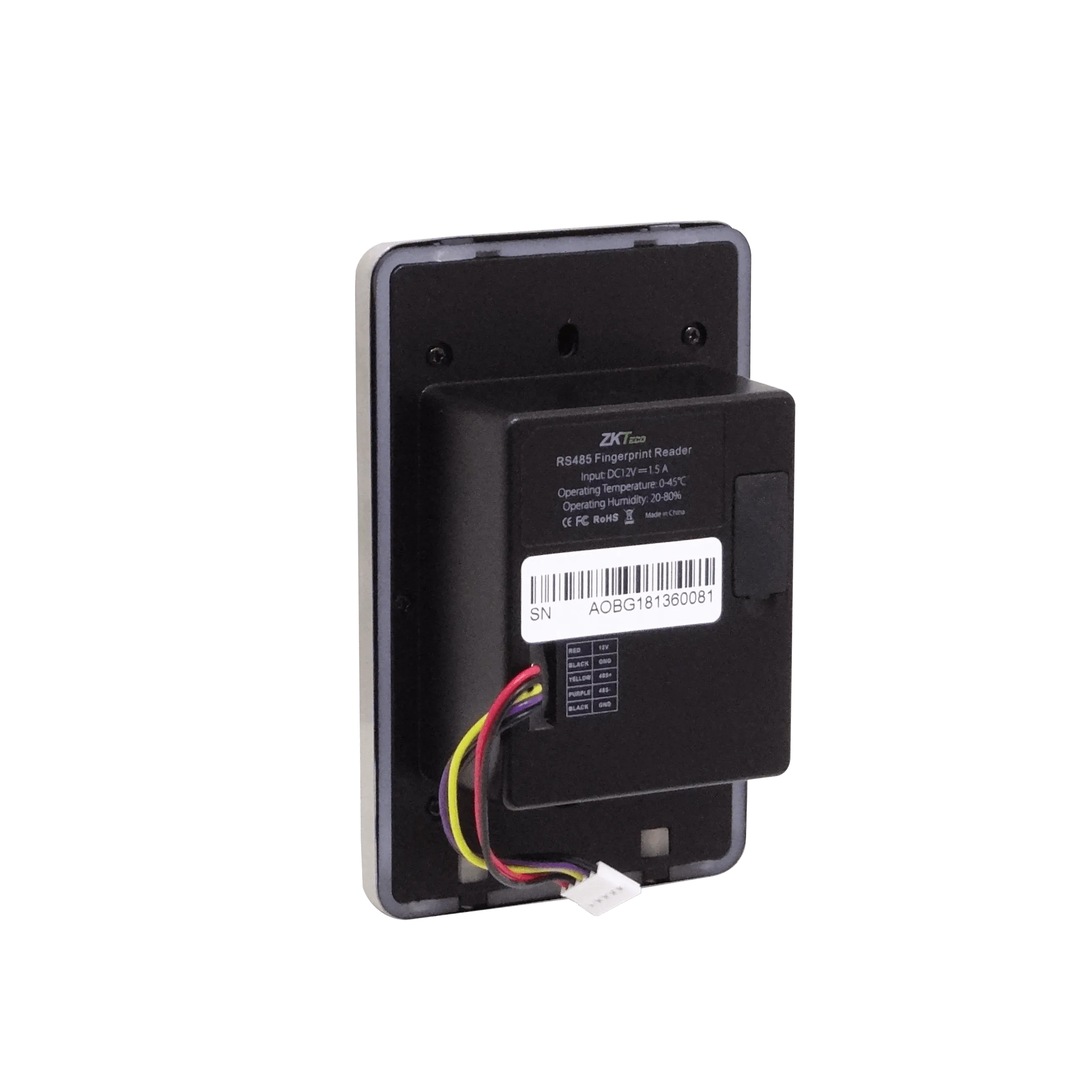 Lector de Huella ZKTeco FR1500S - IP65, RS485, Requiere FPCWL, Alimentación 12V 3
