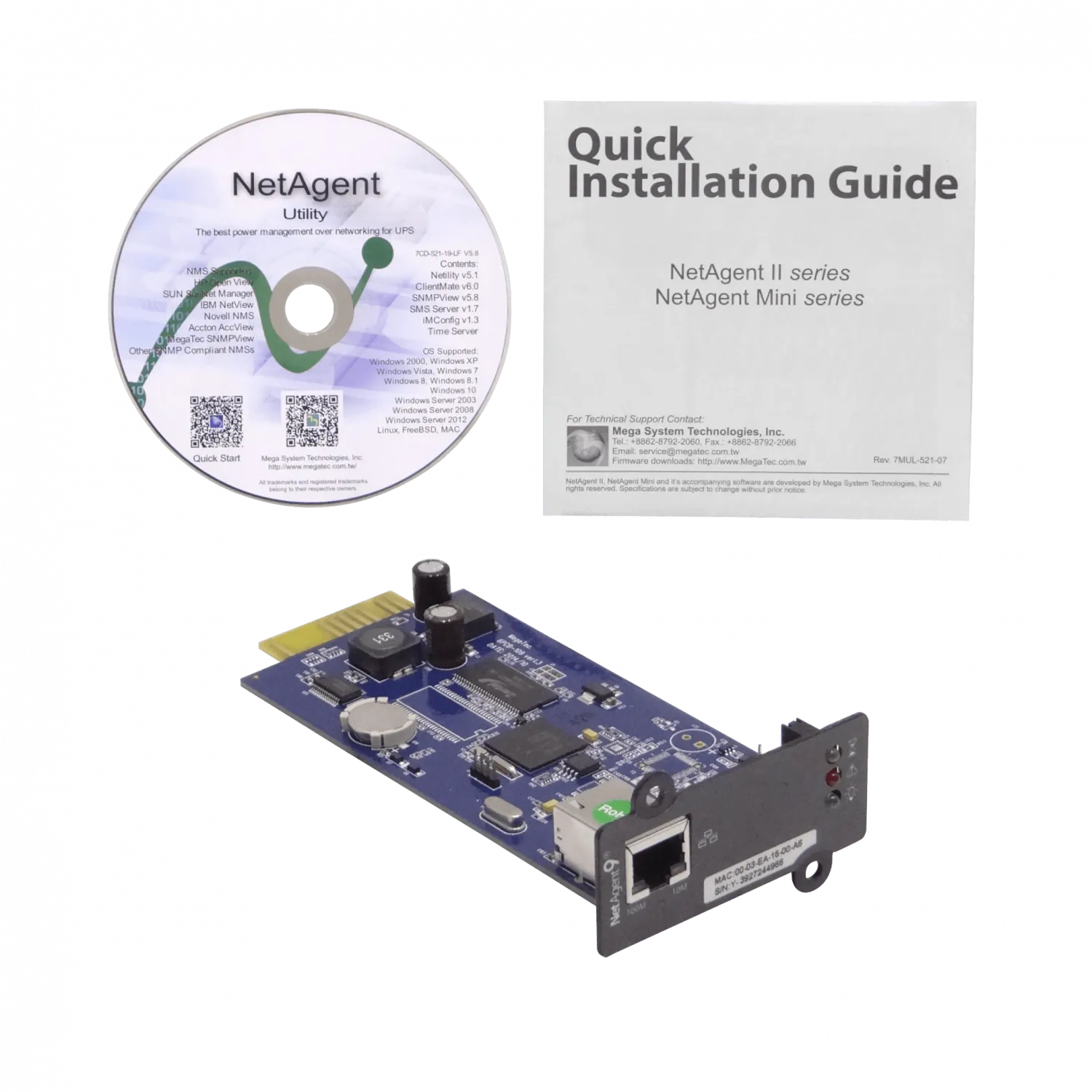Tarjeta Monitoreo Remoto SNMP UPS Trifásica LAN IP 1-100 NetAgent9 9