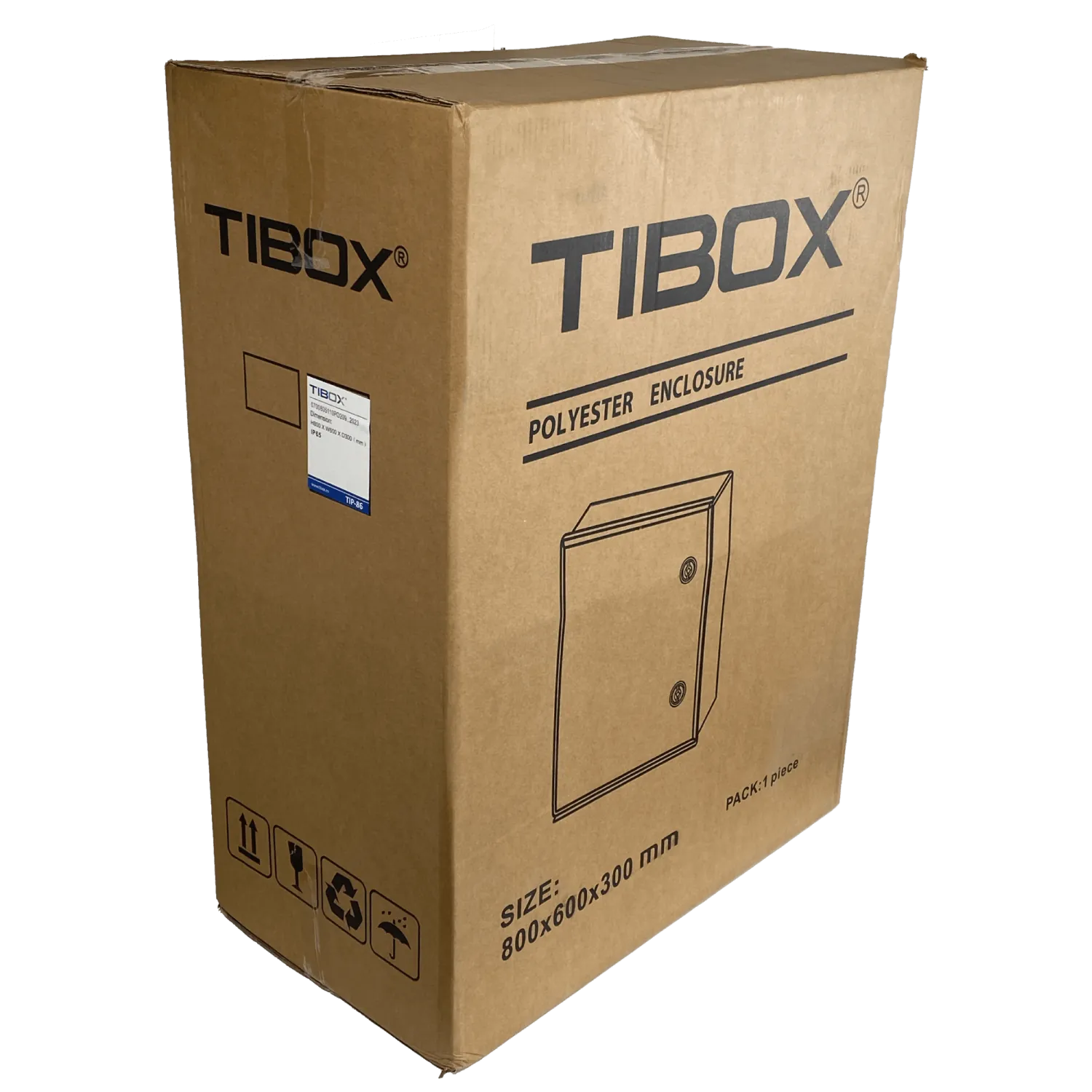Tablero poliester Tibox TIP-86 800x600x300mm estanco gris IP65 con placa 5