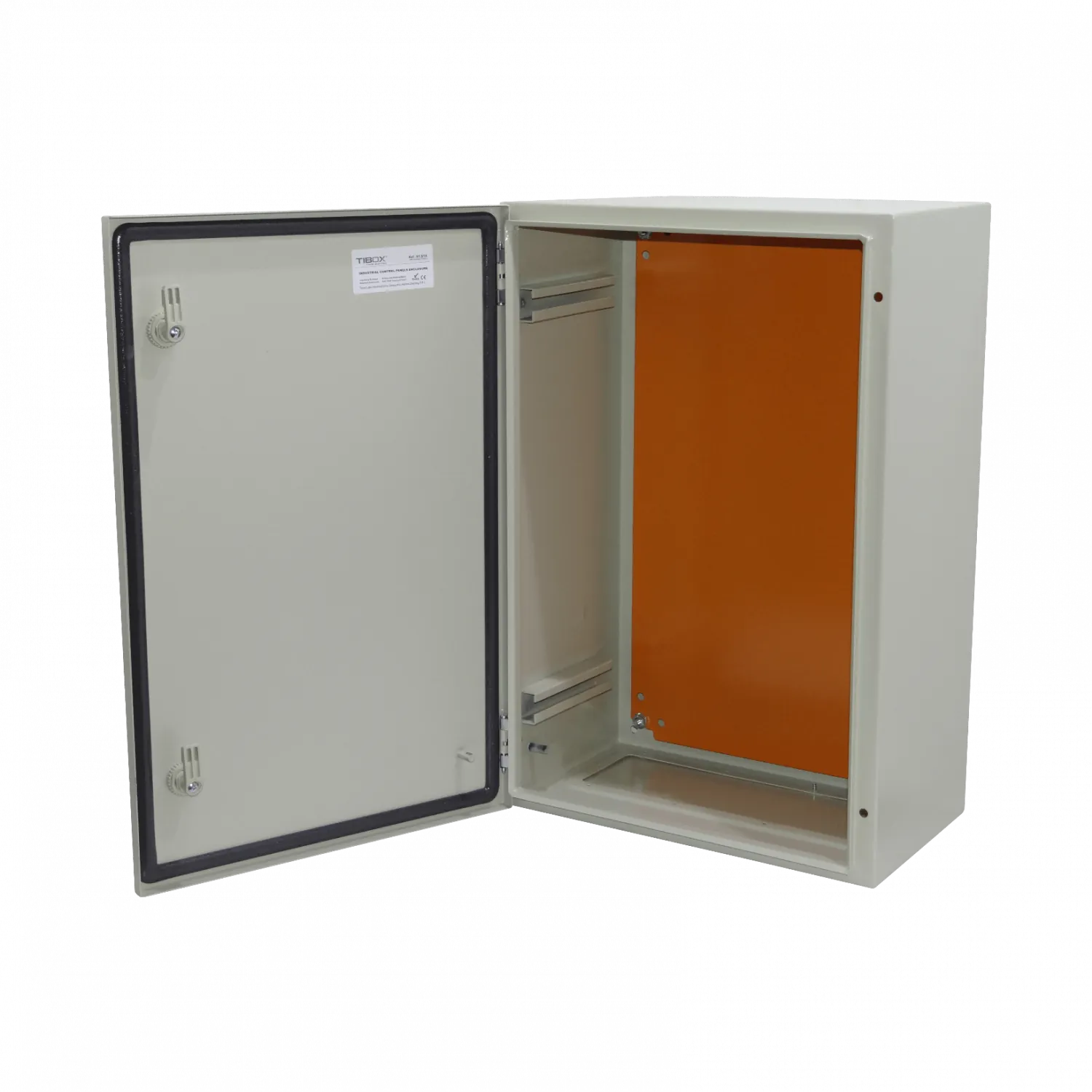 Caja metalica Tibox ST4-625 600x400x250mm 2 chapas IP66 beige con placa 7