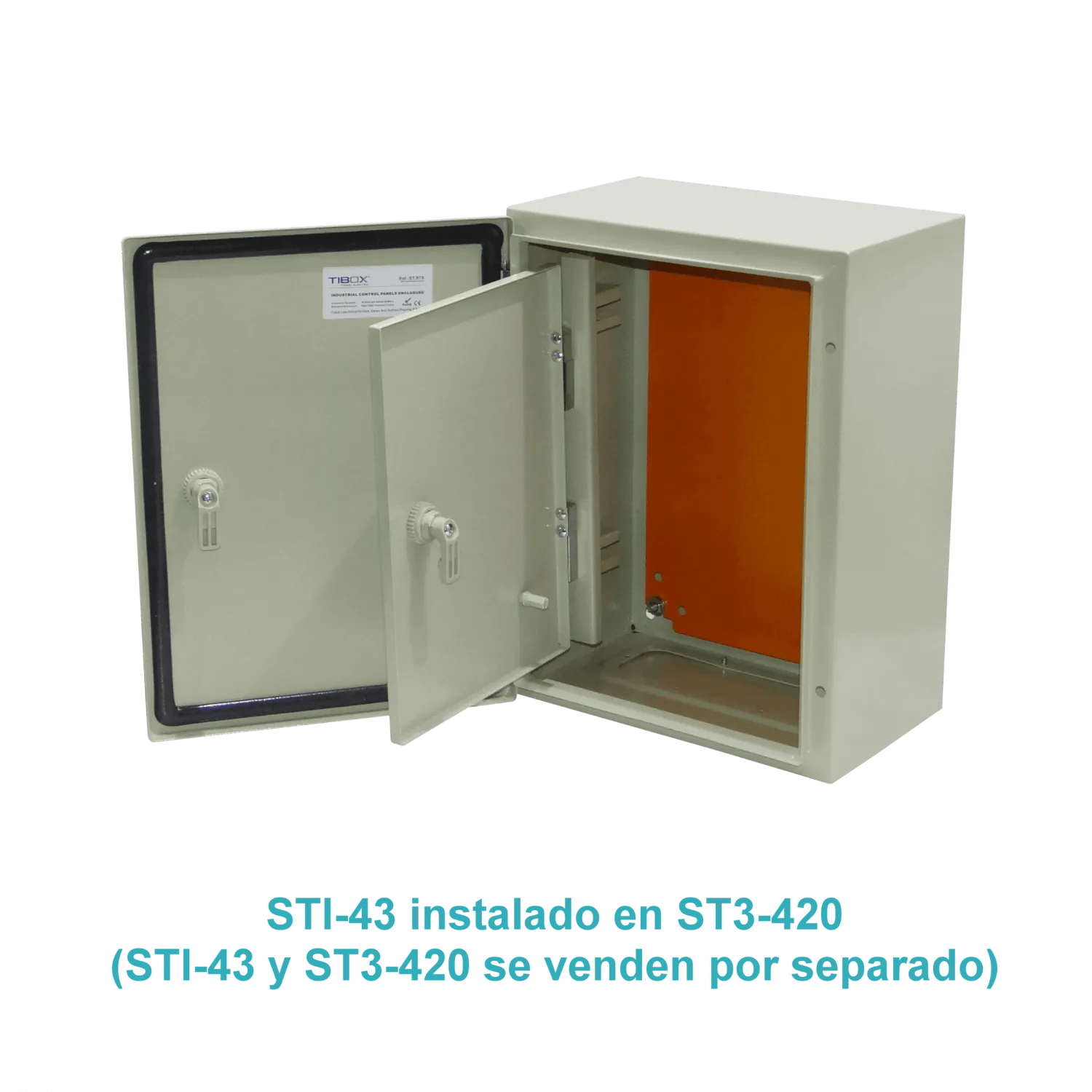 Contratapa Tibox STI-43 400x300mm para tablero ST3-420 tapa interior abatible 3