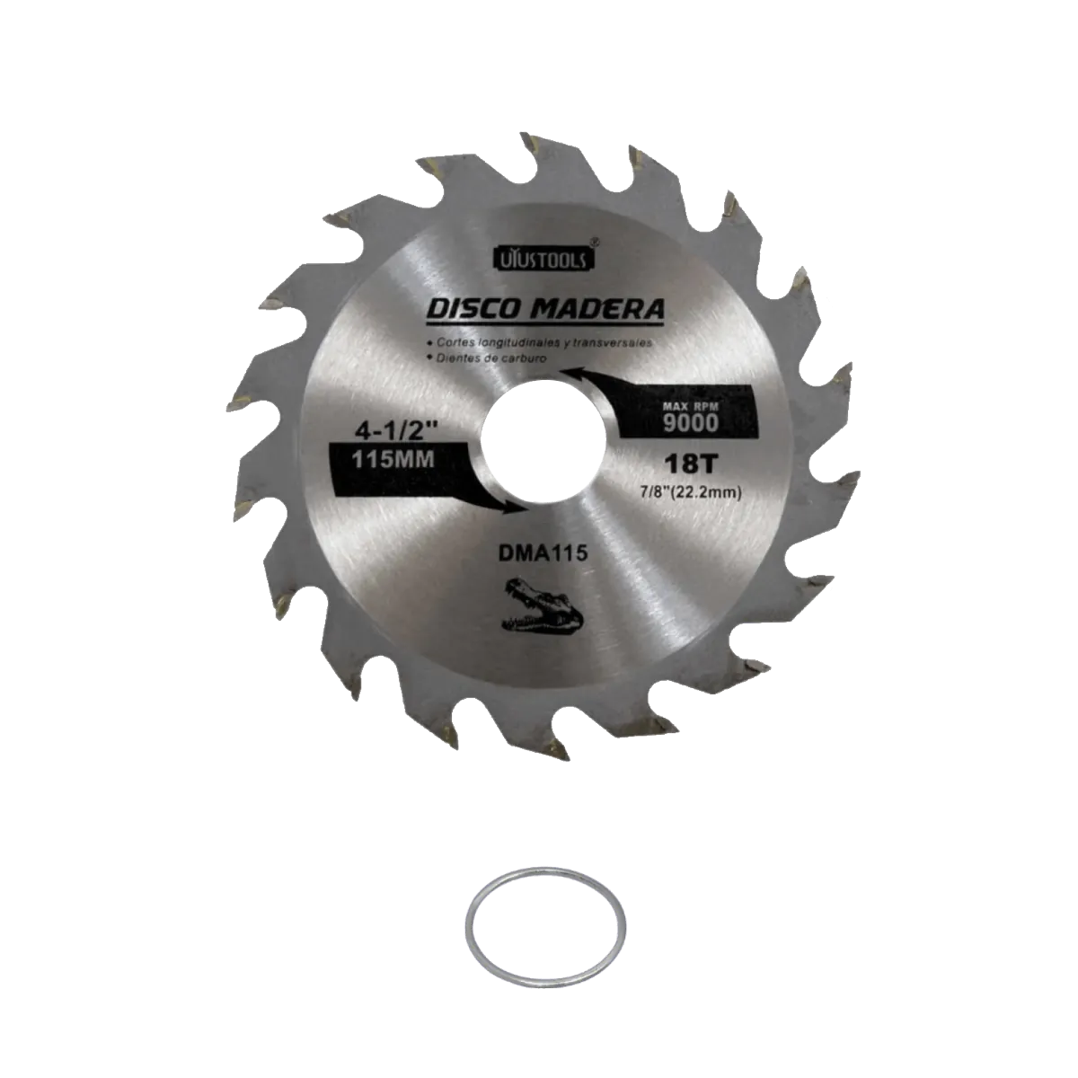 Disco de Corte UYUSTOOLS para Sierra de Madera, 115mm, 18T, 22.2mm, Carburo DMA115 2