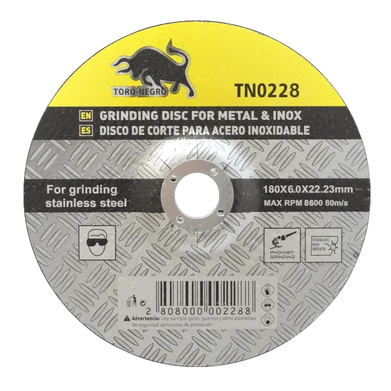 180mm 6mm 22,23mm Disco Desbaste Metal 8600rpm 80m/s TN0228 2