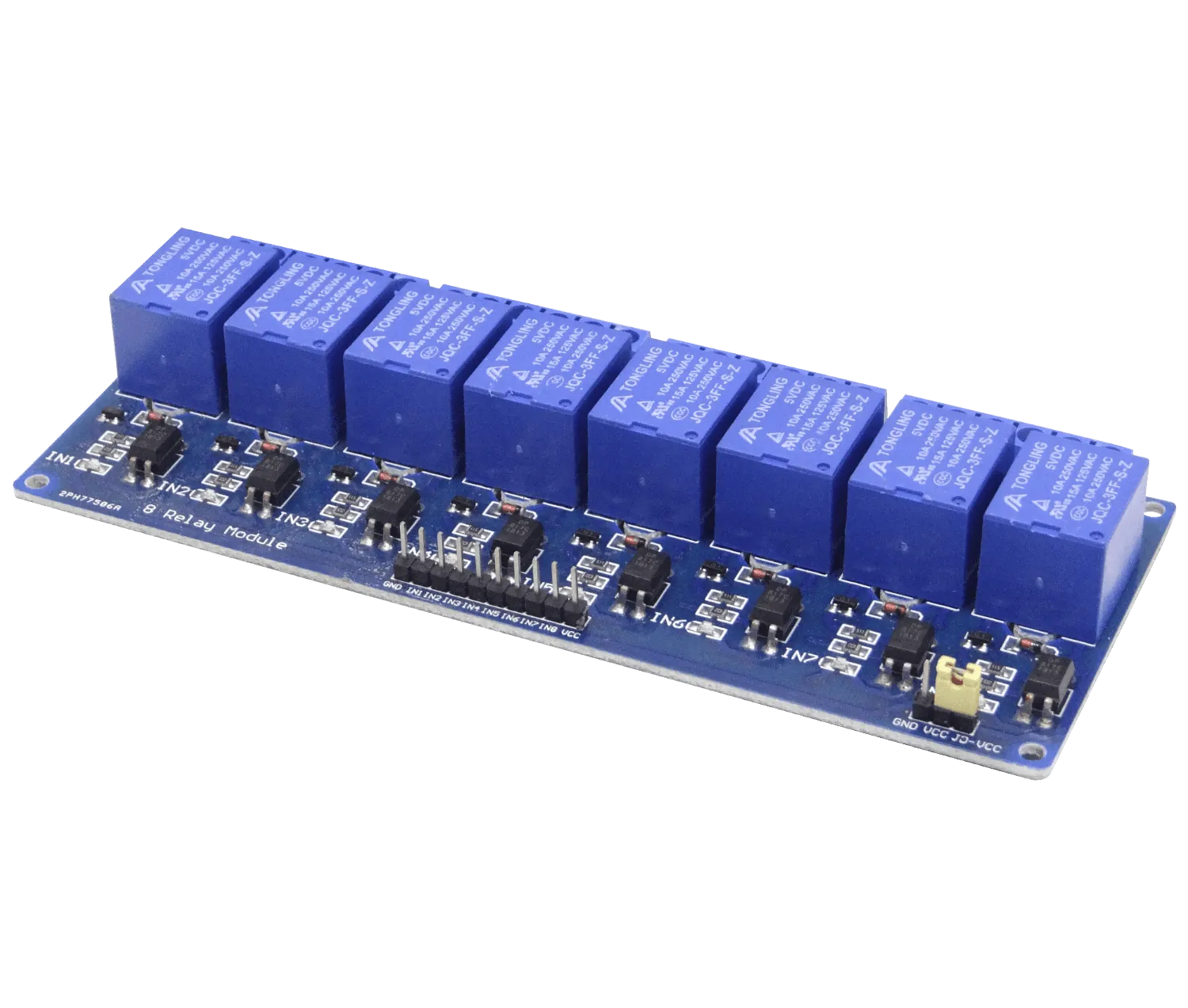 Módulo 8 Relés 5VDC 6-Pin NC/NA con LED Optoaislados JQC-3FF-S-Z 2
