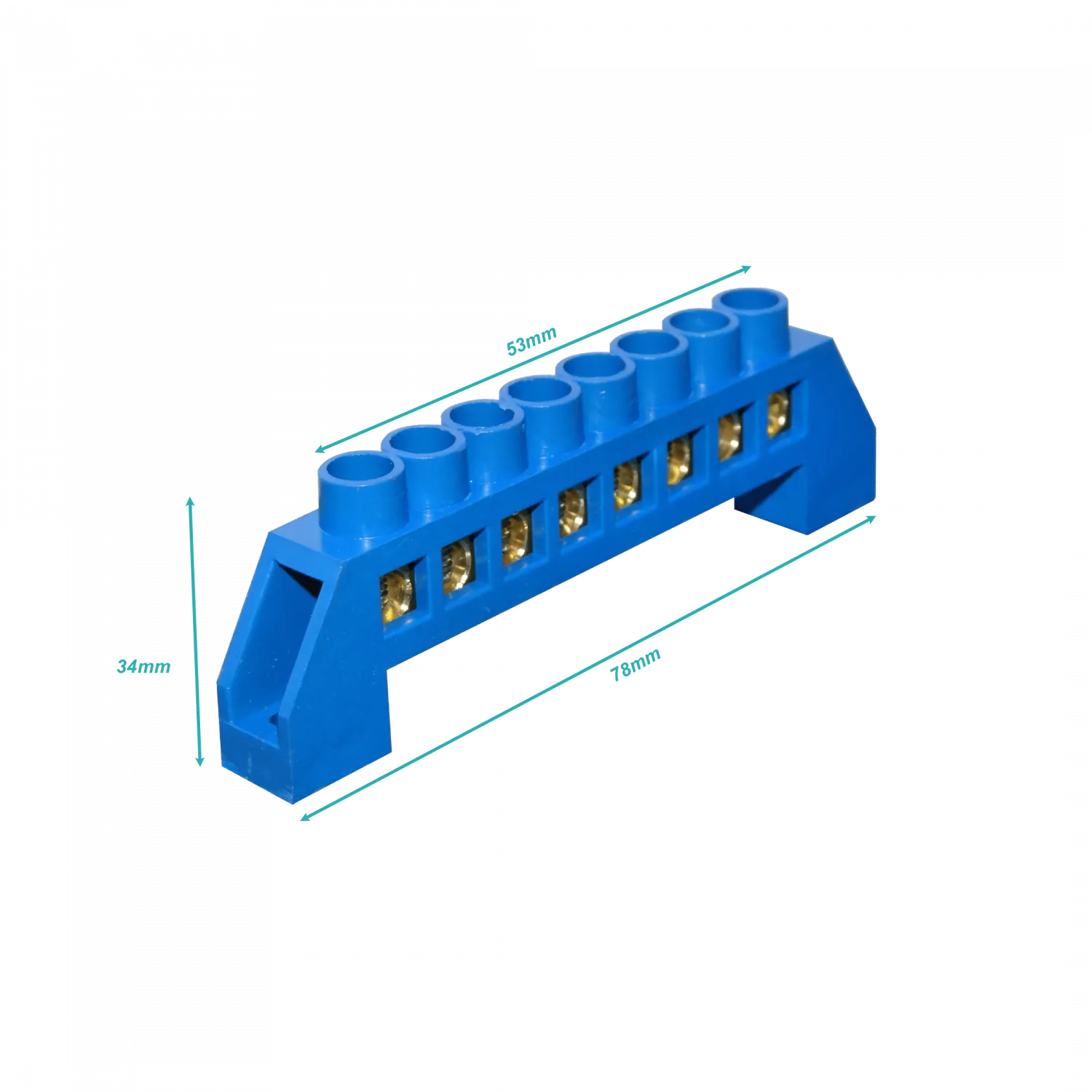 Regleta Azul 8-Conexiones 4mm Riel Din Distribucion Electrica 2