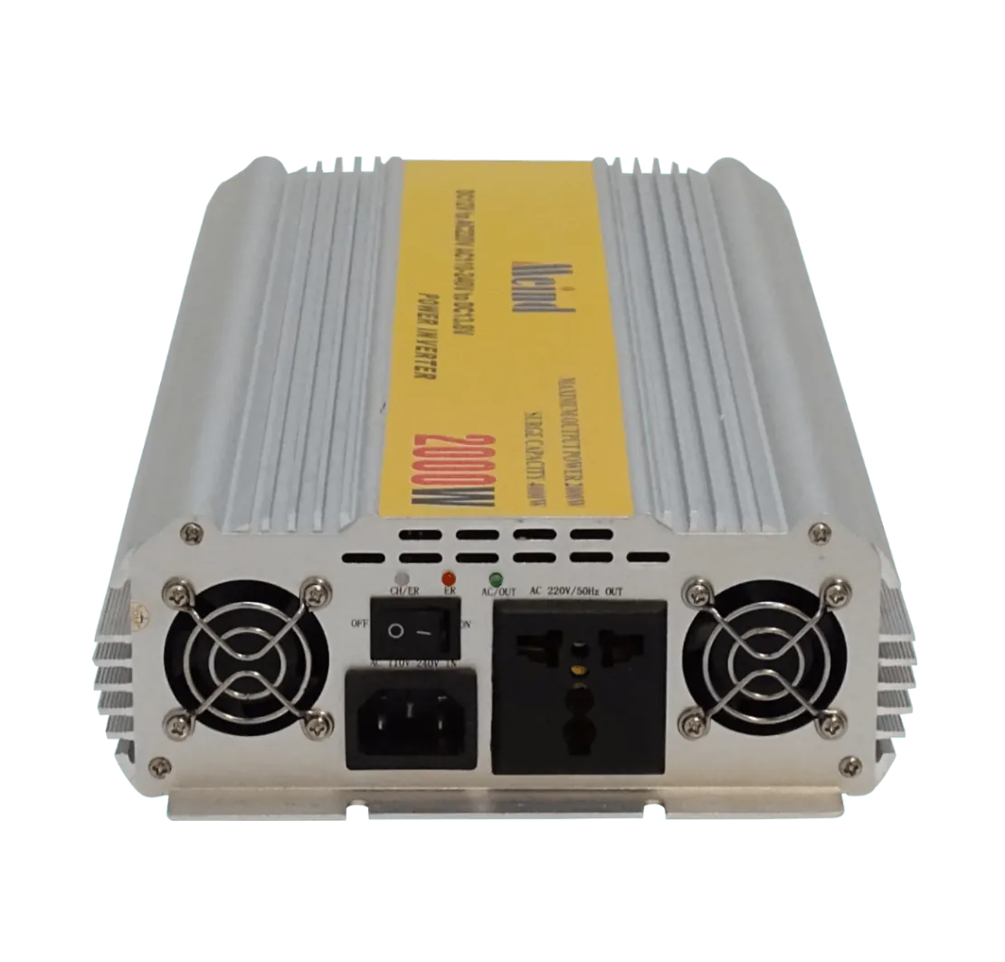 Inversor de Corriente INV-2000W 2000W/4000W 12VDC a 220VCA con Ventilador 4