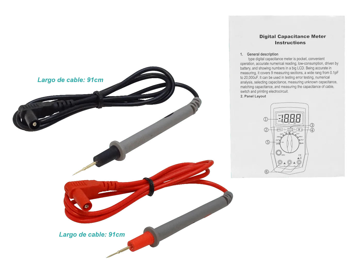 Tester ilum Condensadores Faradios Capacitometro req/Bat-9V 200pF-20mF 2