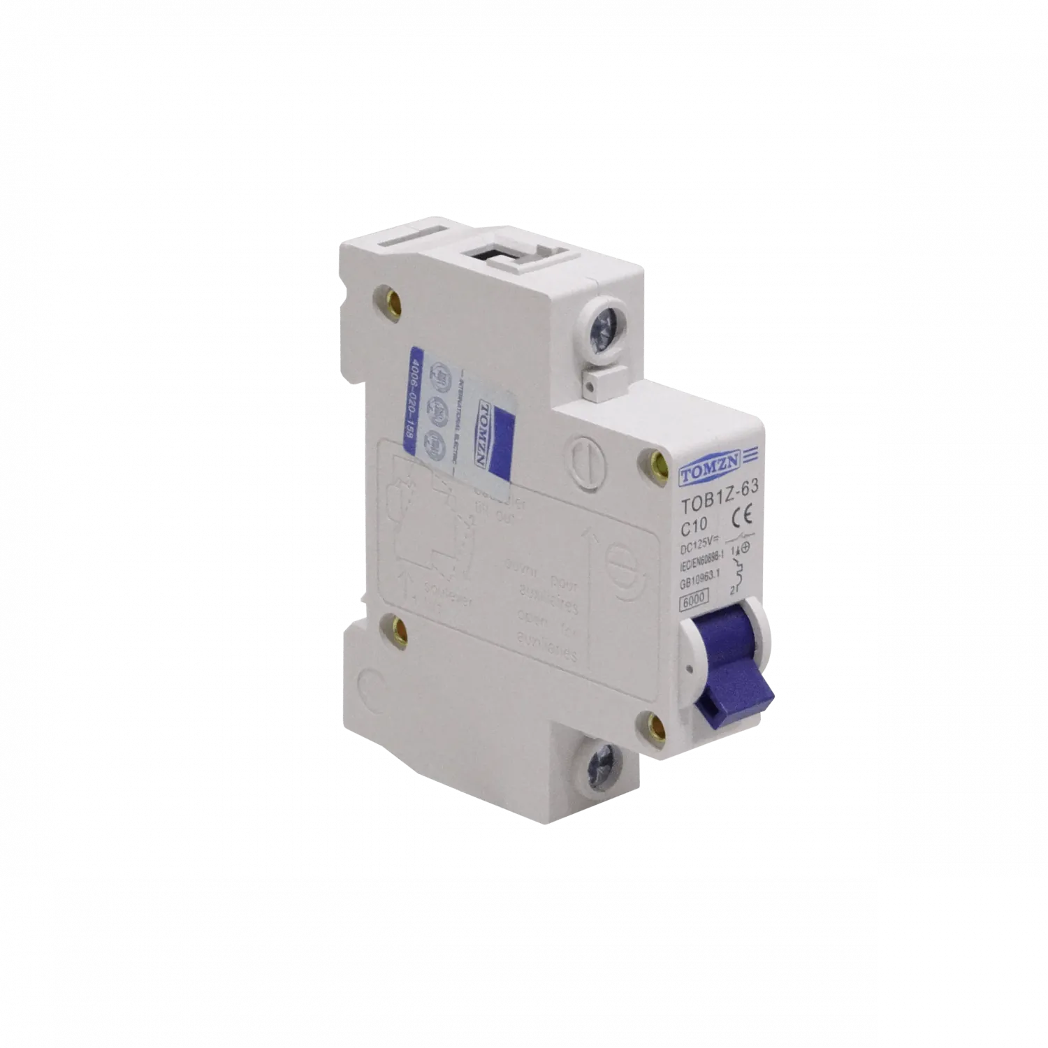 Interruptor Termomagnético TOMZN C10 10A 125VDC Corriente Continua 2