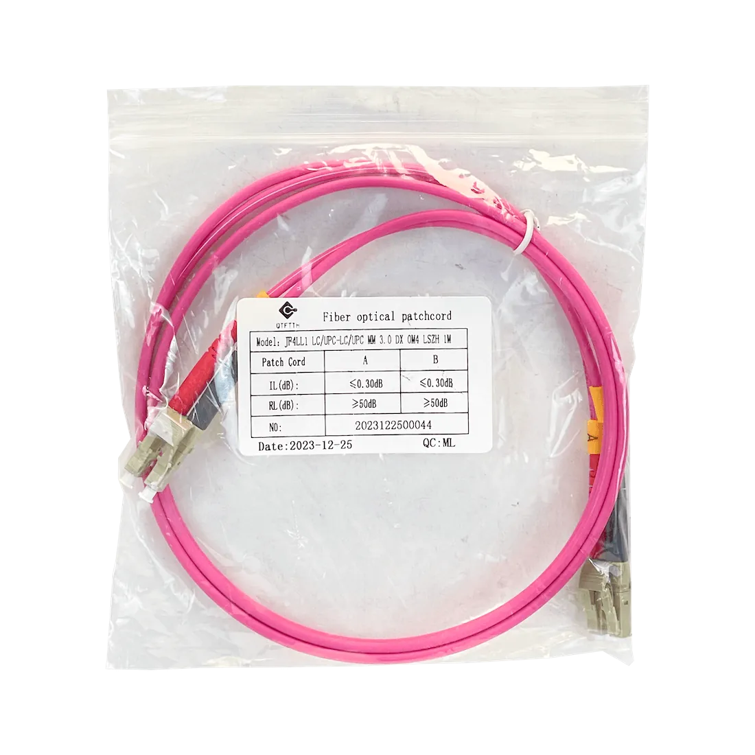 LSZH 1mt LC-LC OM4 MultiModo MM Duplex Jumper Fibra 50/125um 3,0mm 3
