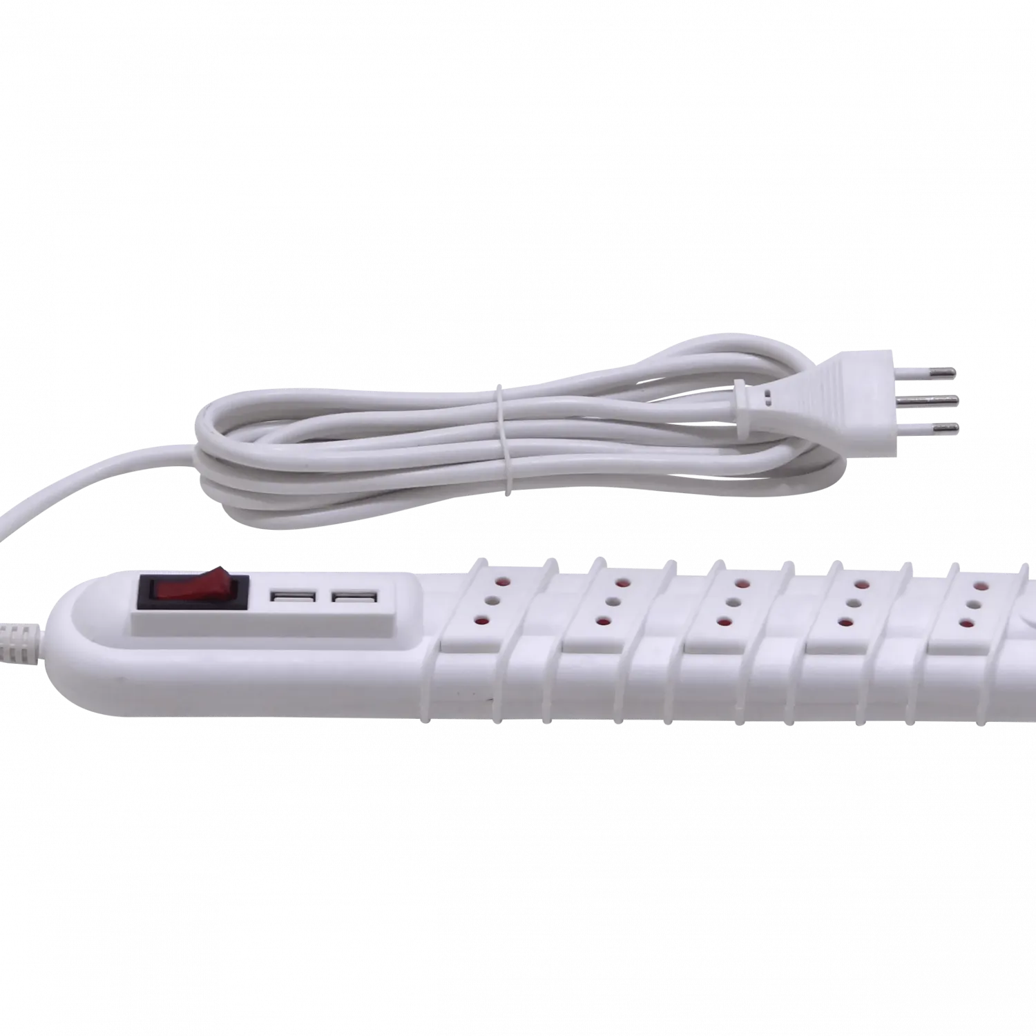 RITTIG Blanco 5-IH 2-USB5V Alarg 3mts 10A-250V 2200W Piloto-Interruptr 5