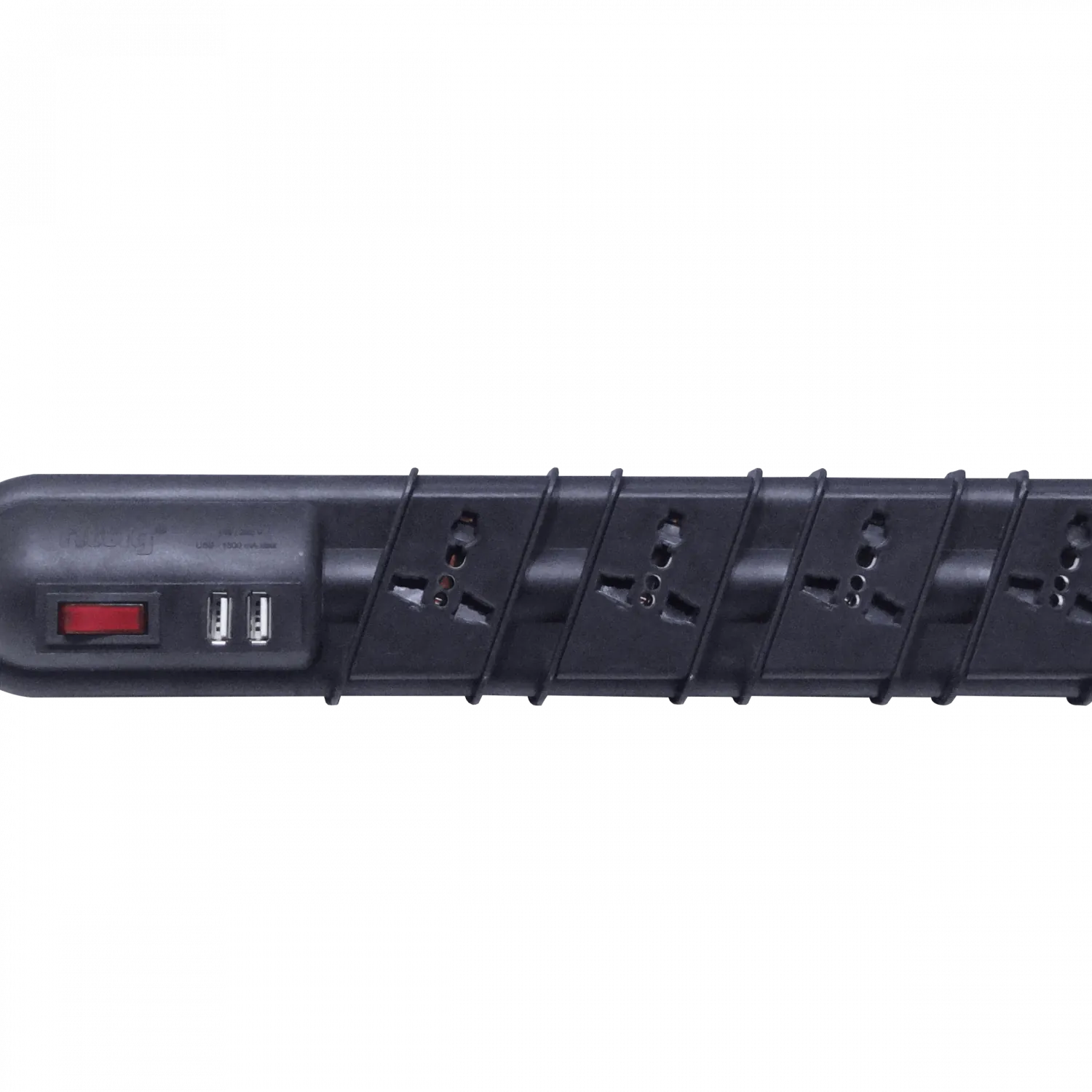 RITTIG Negro 5-Mult 2-USB5V Alarg 3mts 10A-250V 2200W Piloto-Interrupt 2