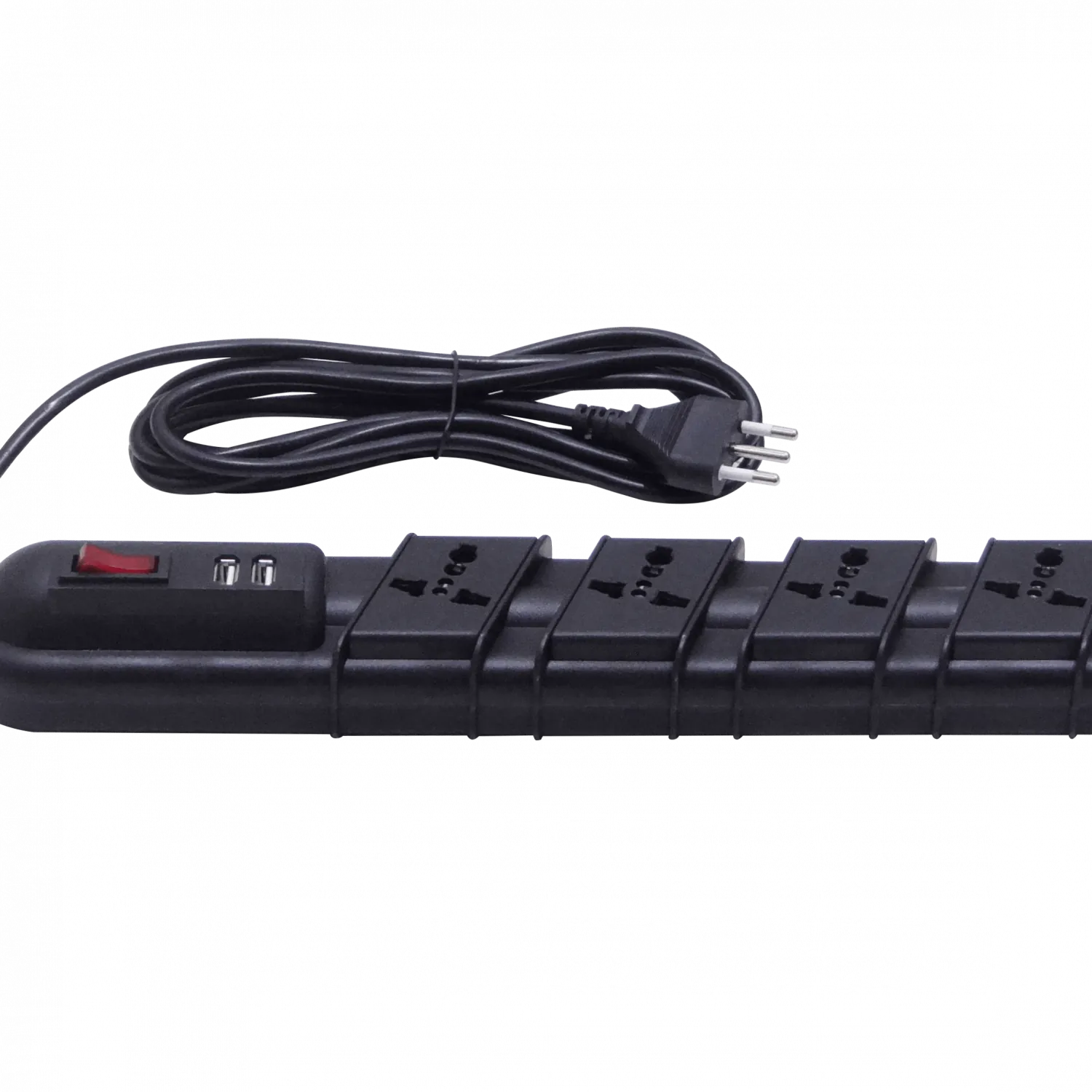 RITTIG Negro 5-Mult 2-USB5V Alarg 3mts 10A-250V 2200W Piloto-Interrupt 4