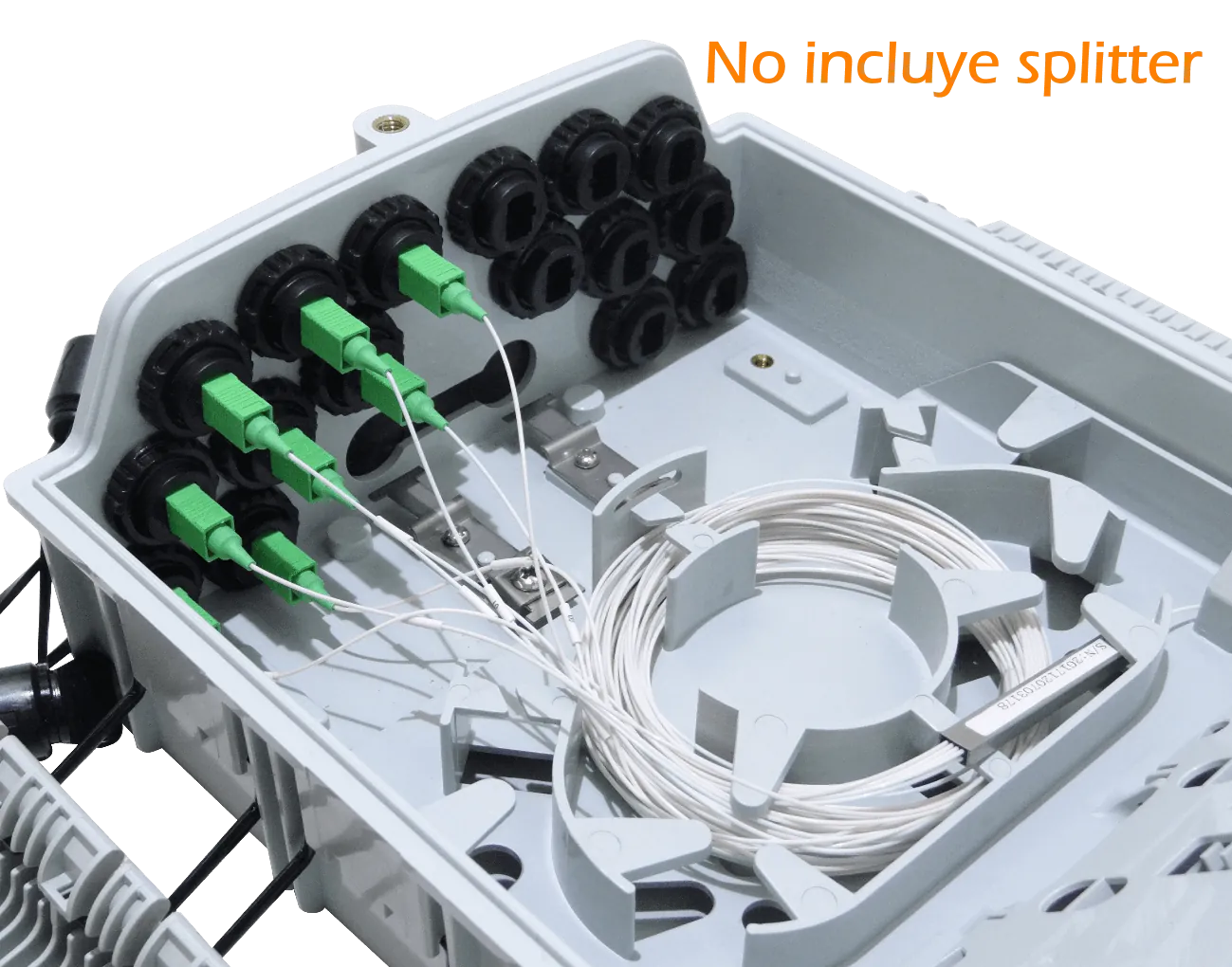 Caja de Distribución de Fibra Óptica 16 Puertos IP65 Blanca - BOX-X16 2