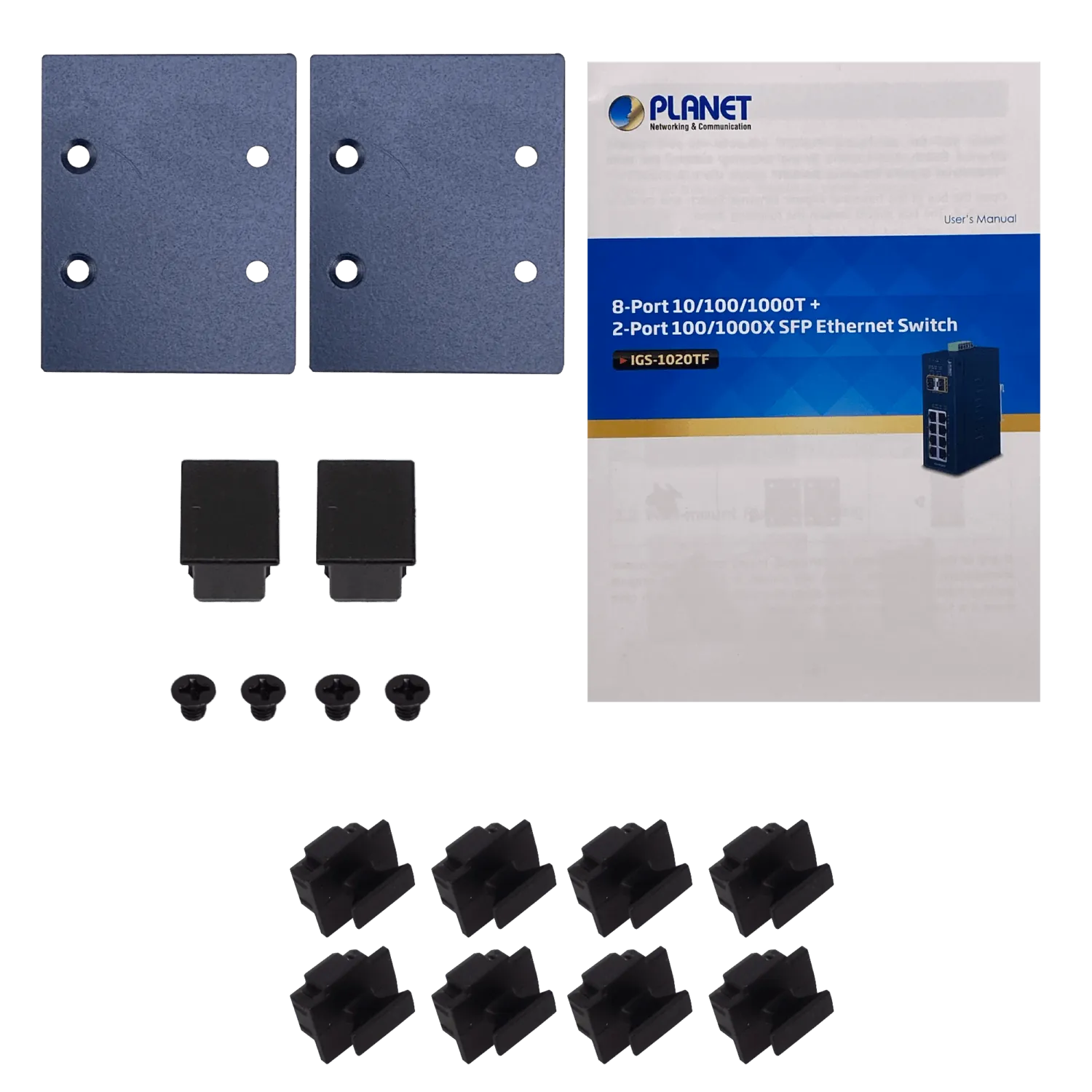 PLANET 8-1000 2-SFP Switch Industrial no-Admin Riel-DIN 12-48VDC 24VAC 3