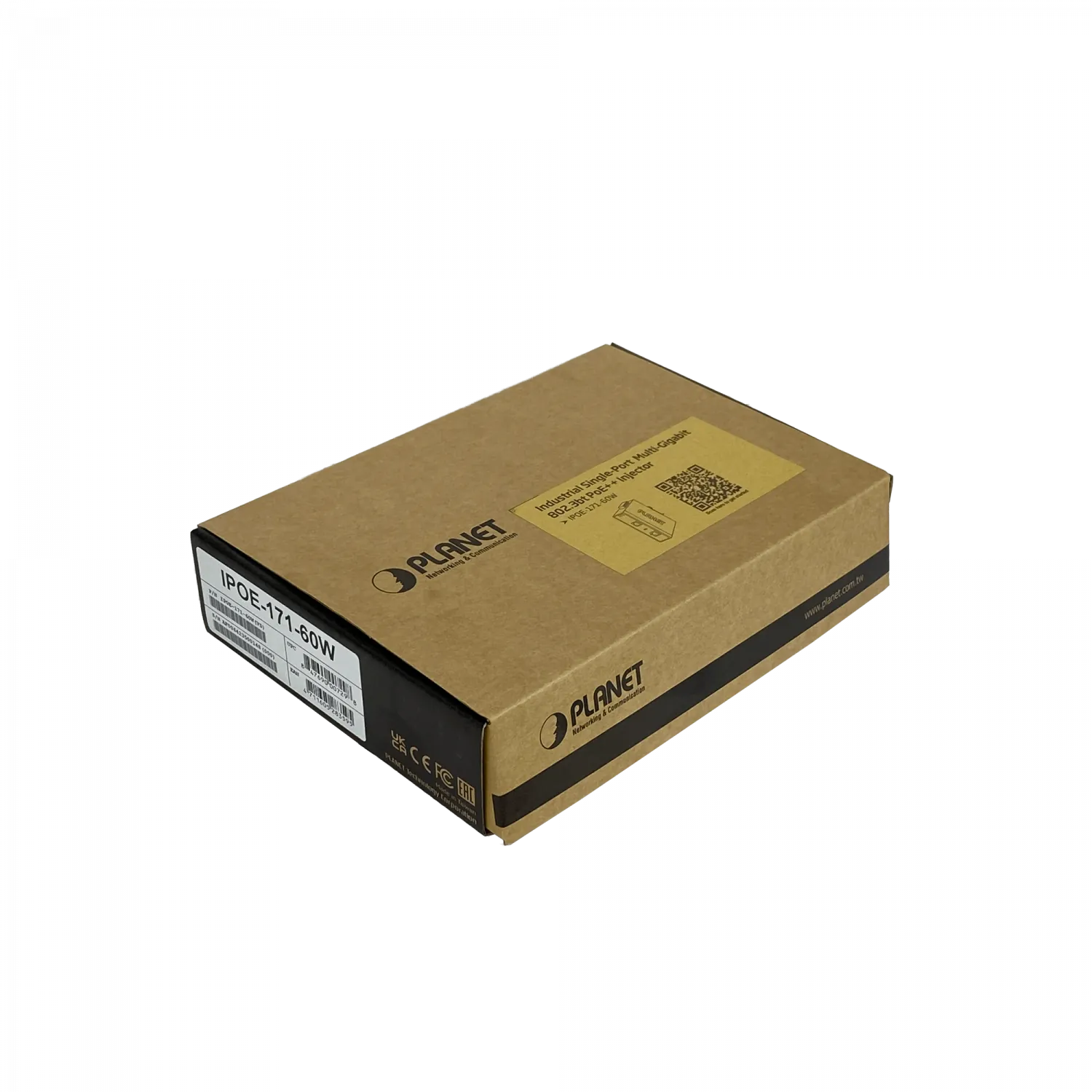 Inyector PoE+ Din-Rail, 60W, 802.3at, 2 RJ45, 48-56VDC, PLANET IPOE-171-60W 2