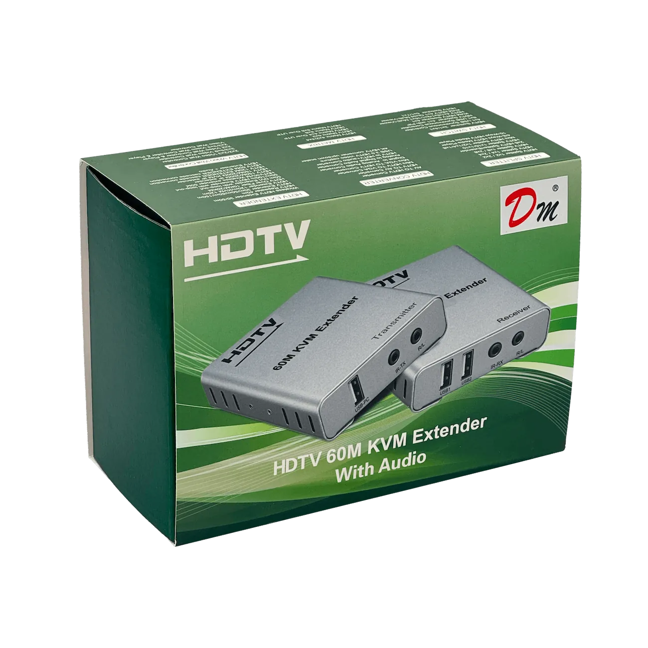 Extensor HDMI + 2x USB sobre UTP Cat5e/Cat6, 60m, 1 Cable RJ45 para KVM 2