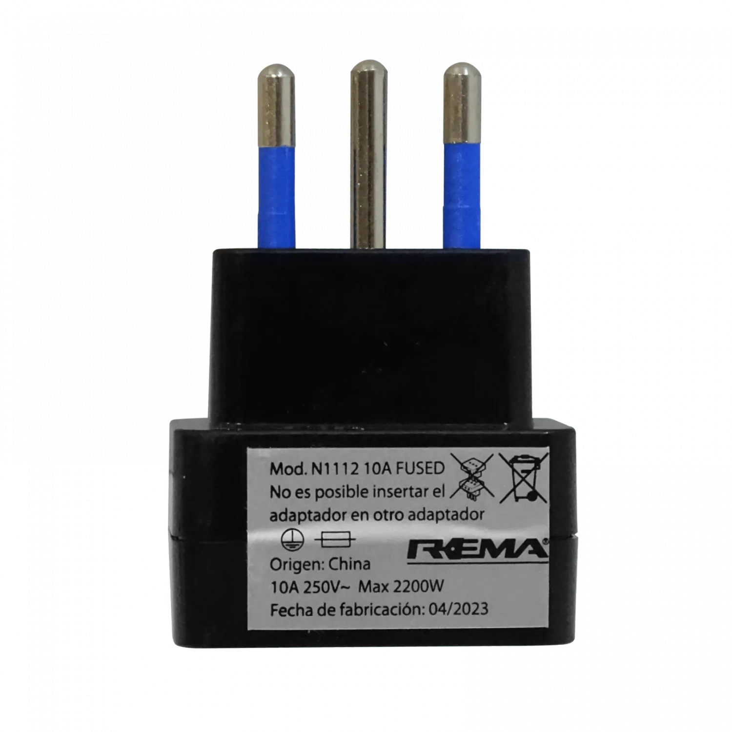 REMA Negro Chile16A-Hembra Chile10A-Macho Adaptador Poder Nacional 2